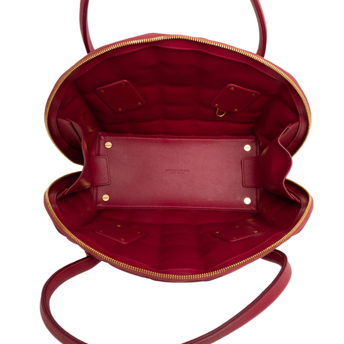 Bottega Veneta Red Color Wine Leather Handbag Shoulder Bag (Pre-Owned)