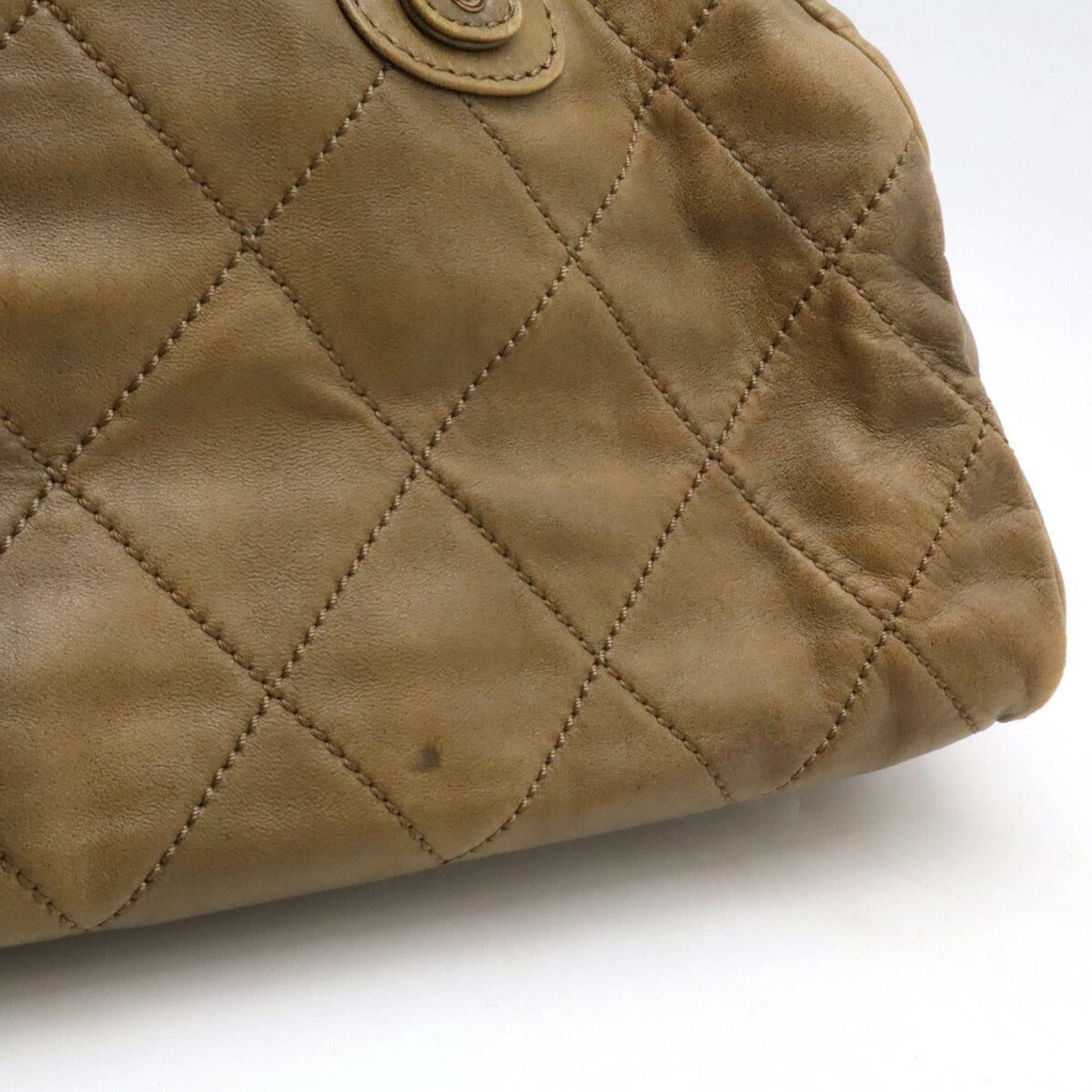 Chanel Brown Leather Boston Bag Tote Bag (Pre-Owned)