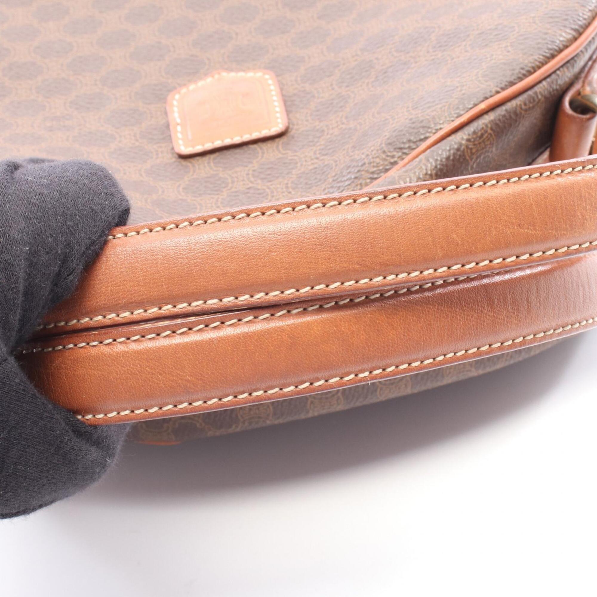 Celine Brown Coated Canvas Leather Handbag (Pre-Owned)