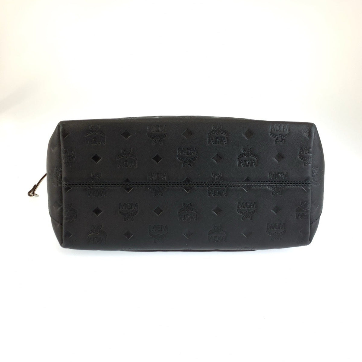 Mcm Beige Black Leather Handbag Shoulder Bag (Pre-Owned)