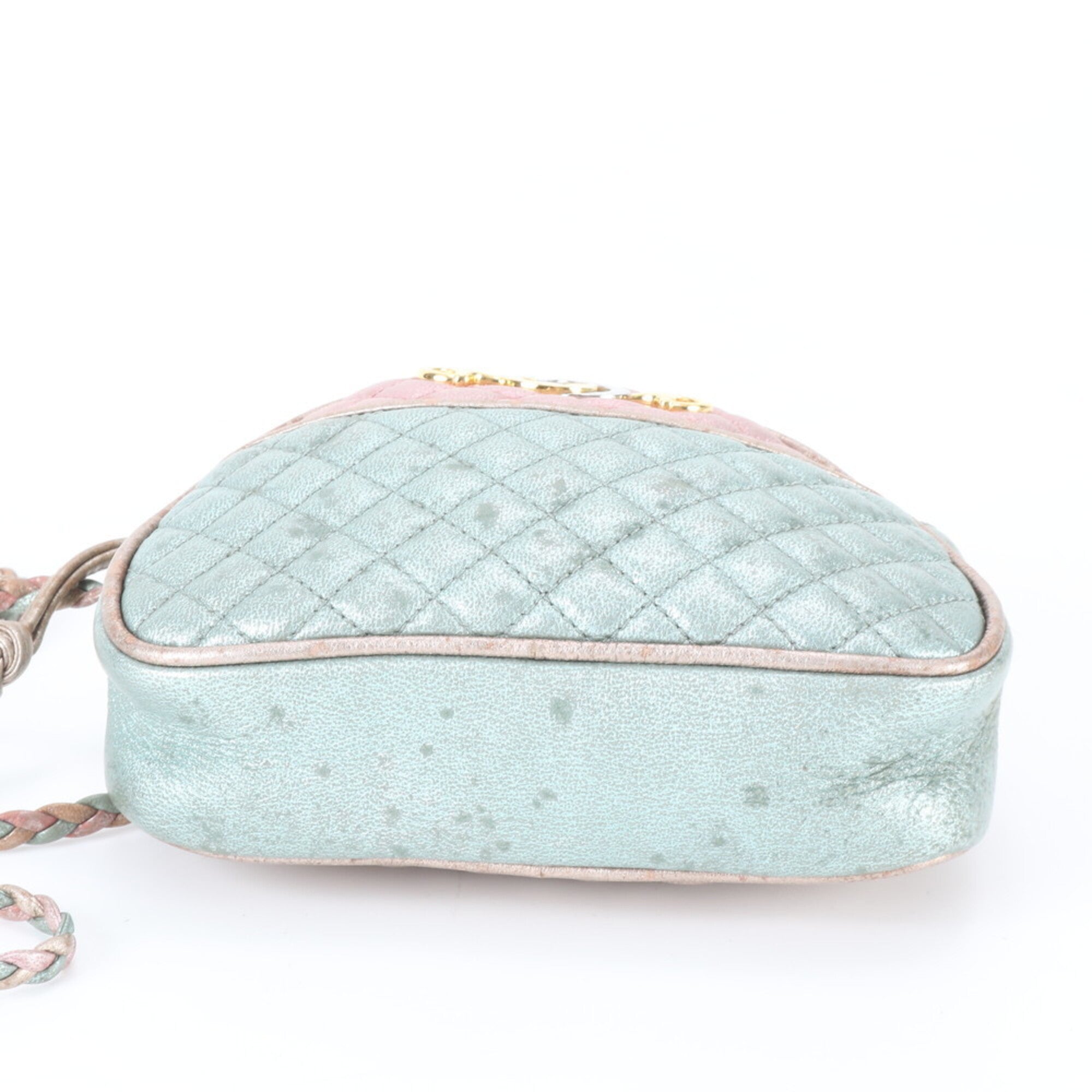 Gucci Horsebit Green Pink Leather Shoulder Bag (Pre-Owned)