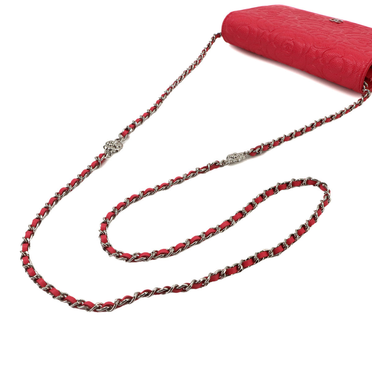 Chanel Pink Leather Chain/Shoulder Wallet (Pre-Owned)