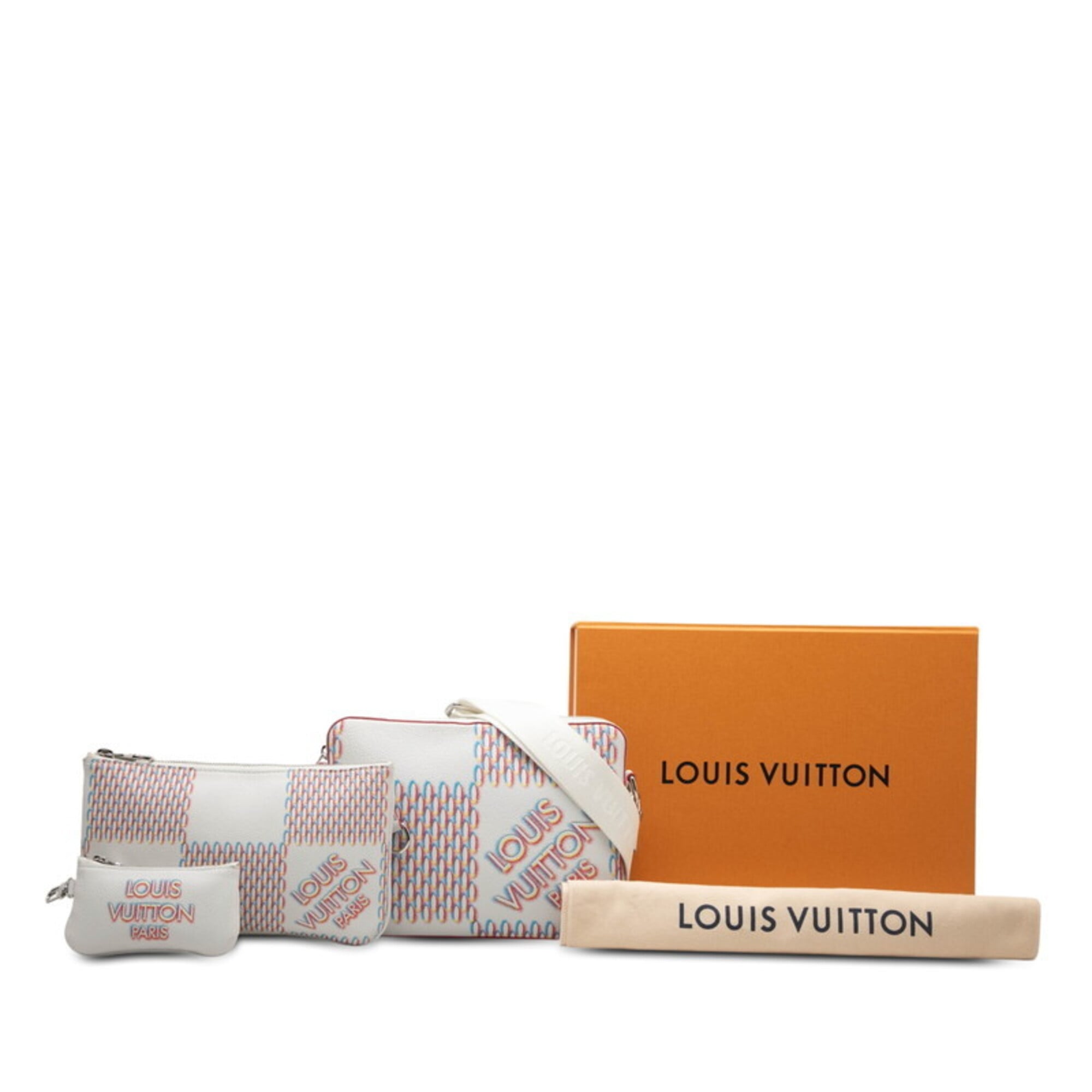 Louis Vuitton Damier Multi-Color White Pvc Pouch Shoulder Bag (Pre-Owned)