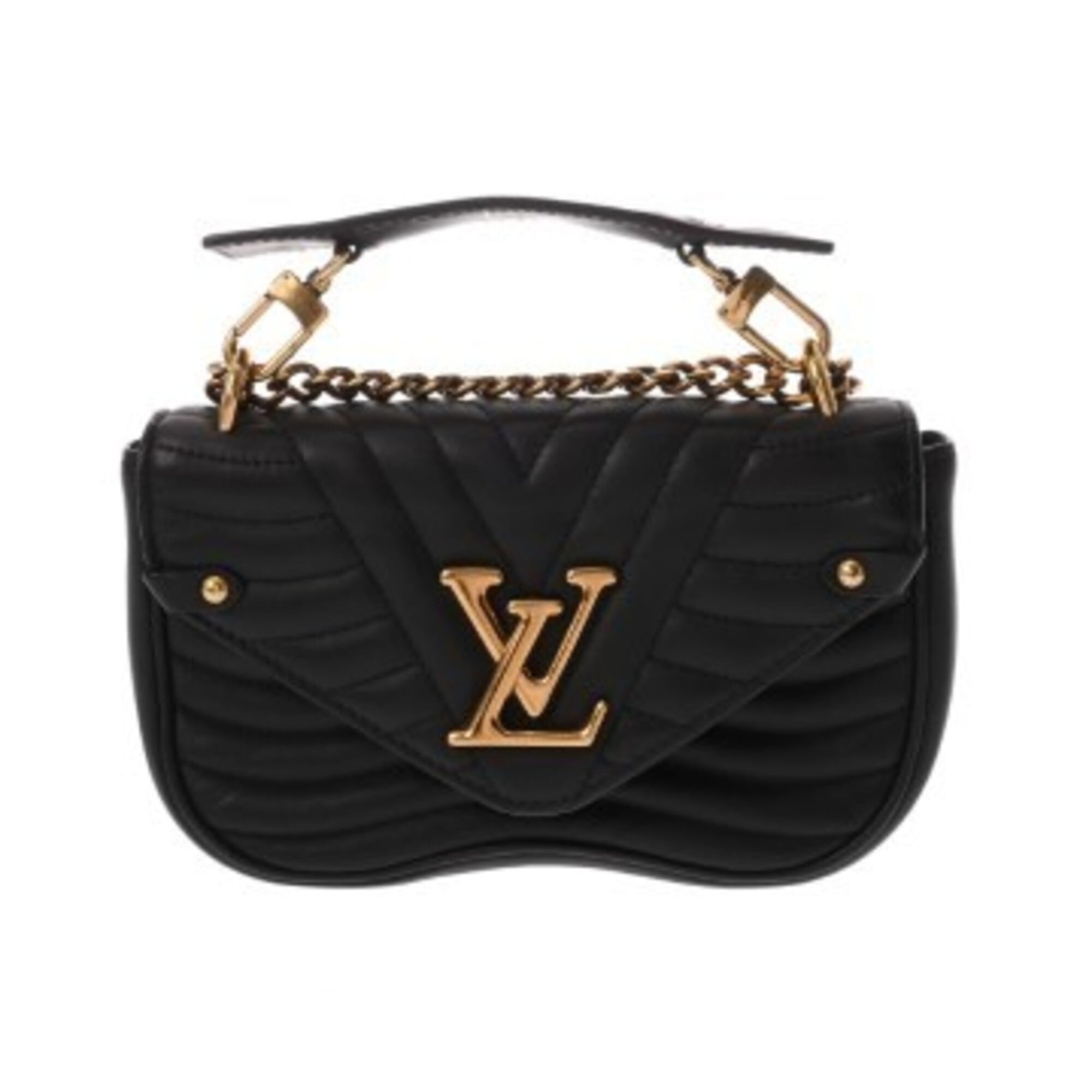 Louis Vuitton Noir Leather Shoulder Bag (Pre-Owned)