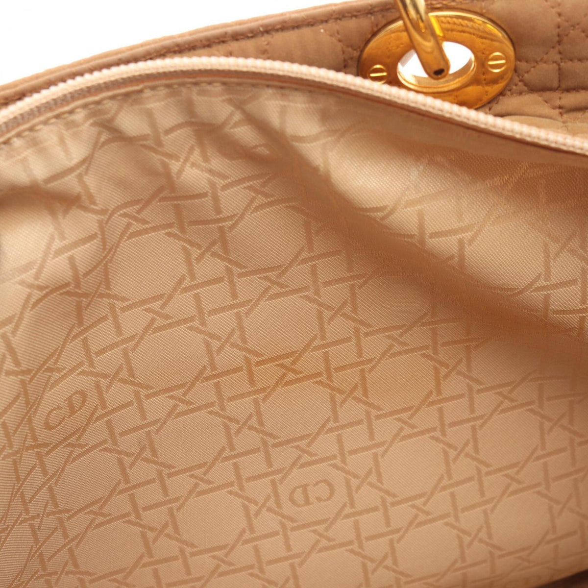 Christian Dior Beige Nylon Handbag Tote Bag (Pre-Owned)