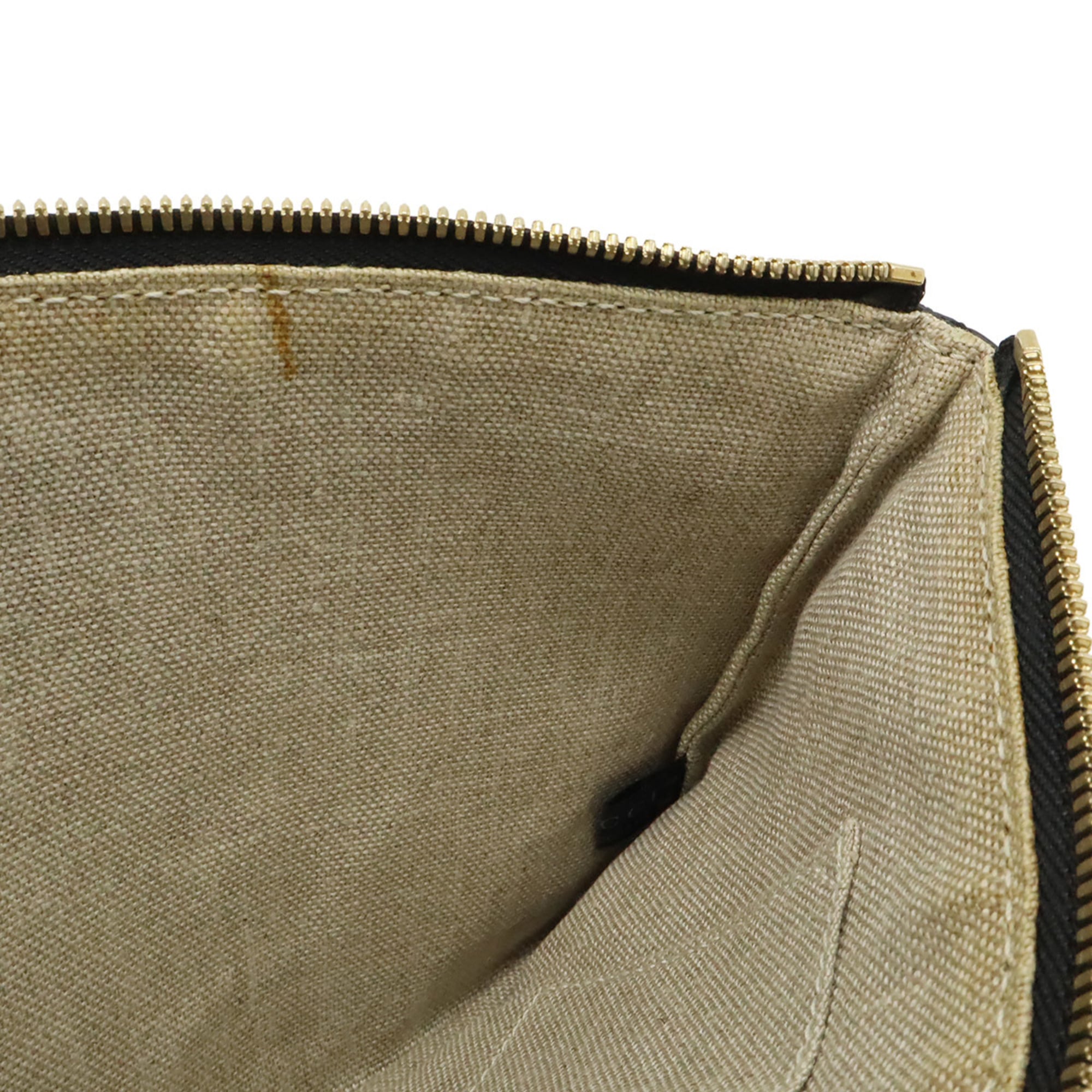 Gucci Black Bamboo Leather Clutch Bag Handbag (Pre-Owned)