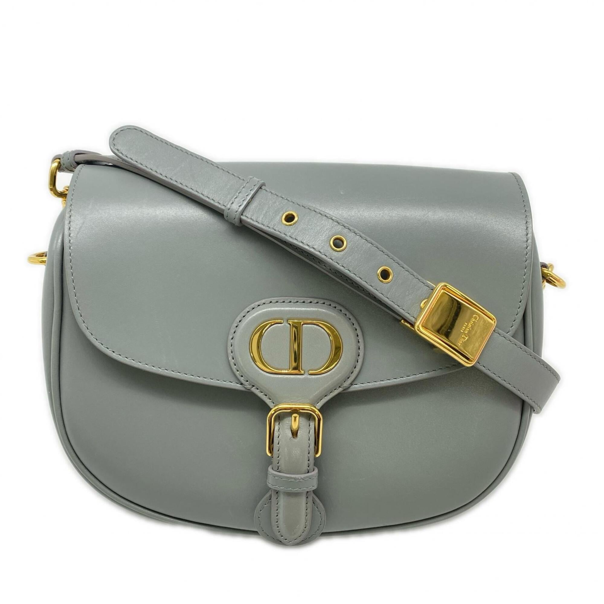 Christian Dior Gray Leather Shoulder Bag (Pre-Owned)