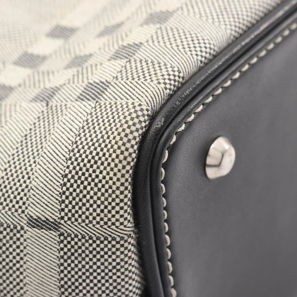 Burberry Black Ivory Canvas Leather Handbag (Pre-Owned)