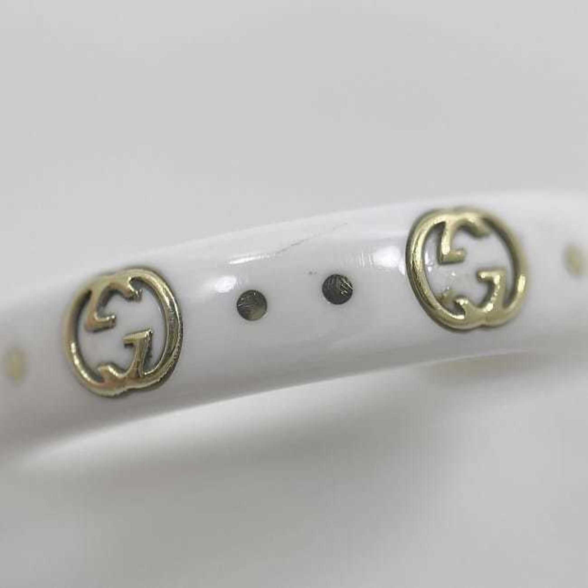 Gucci White Yellow Gold Ceramic Yellow Gold (18K) Band Ring (Pre-Owned)