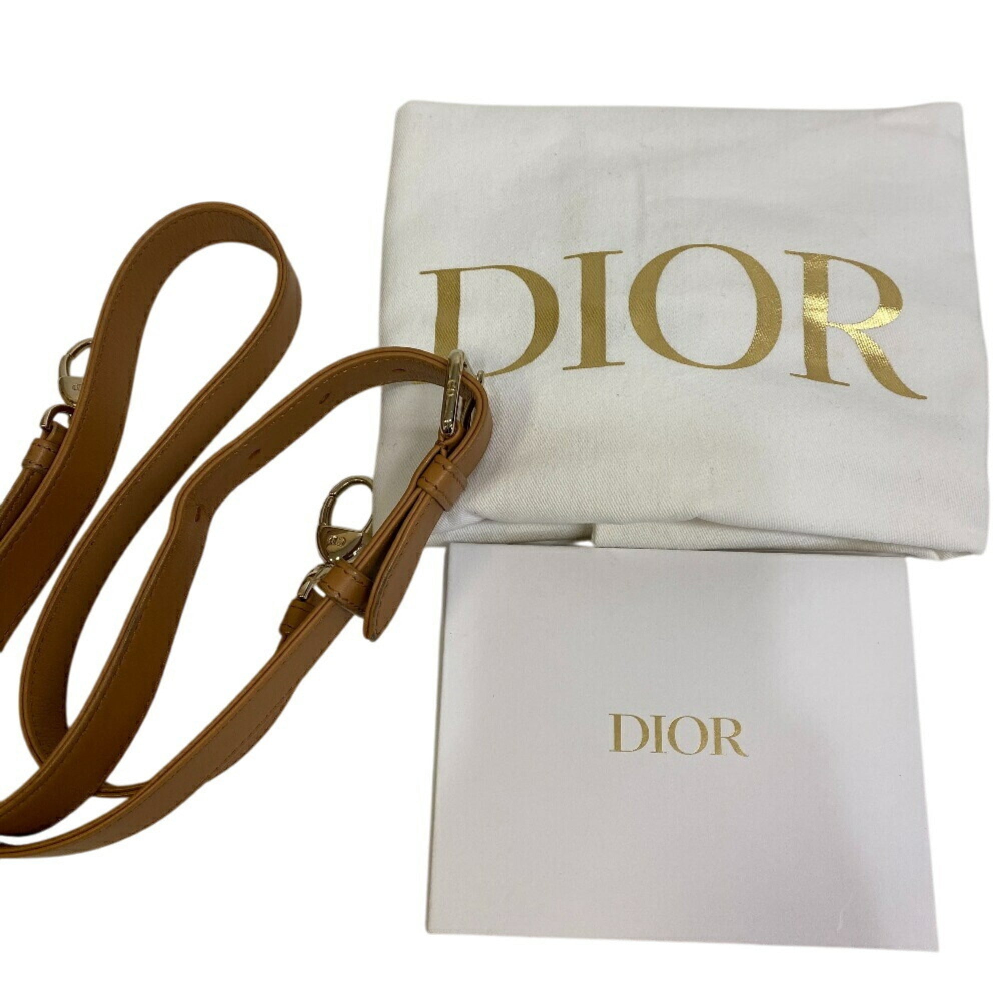Christian Dior Beige Raffia Leather Shoulder Bag (Pre-Owned)