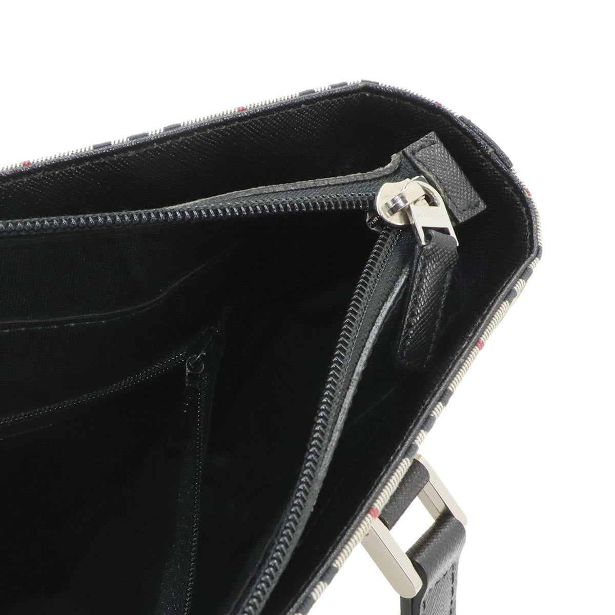 Burberry Beige Black Canvas Leather Handbag Tote Bag (Pre-Owned)