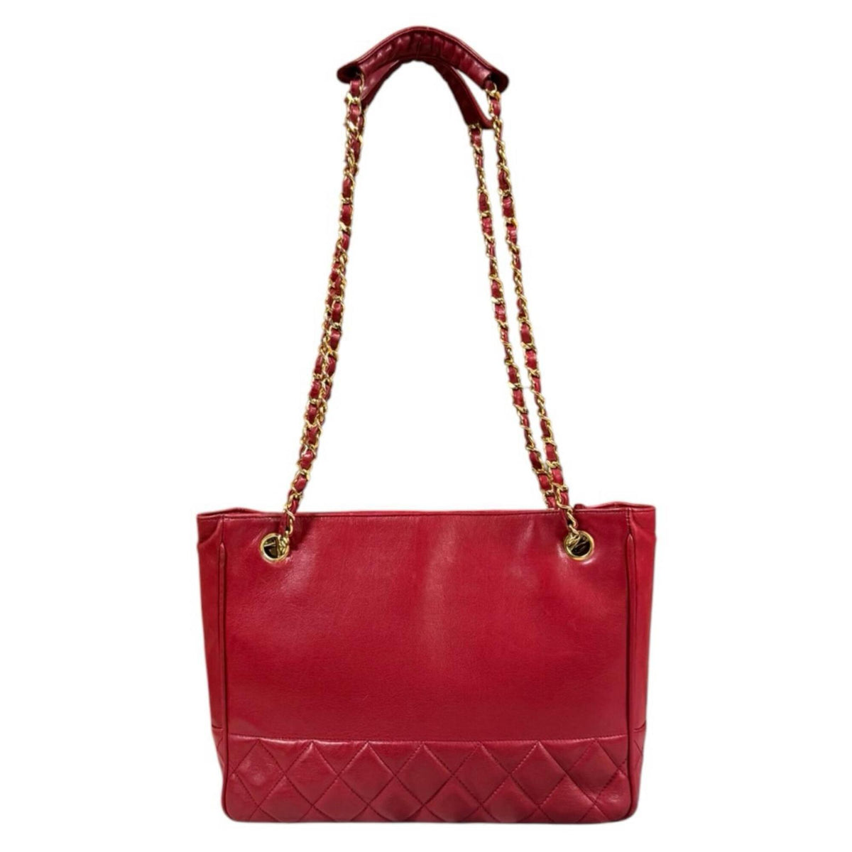 Chanel Red Color Leather Shoulder Bag (Pre-Owned)