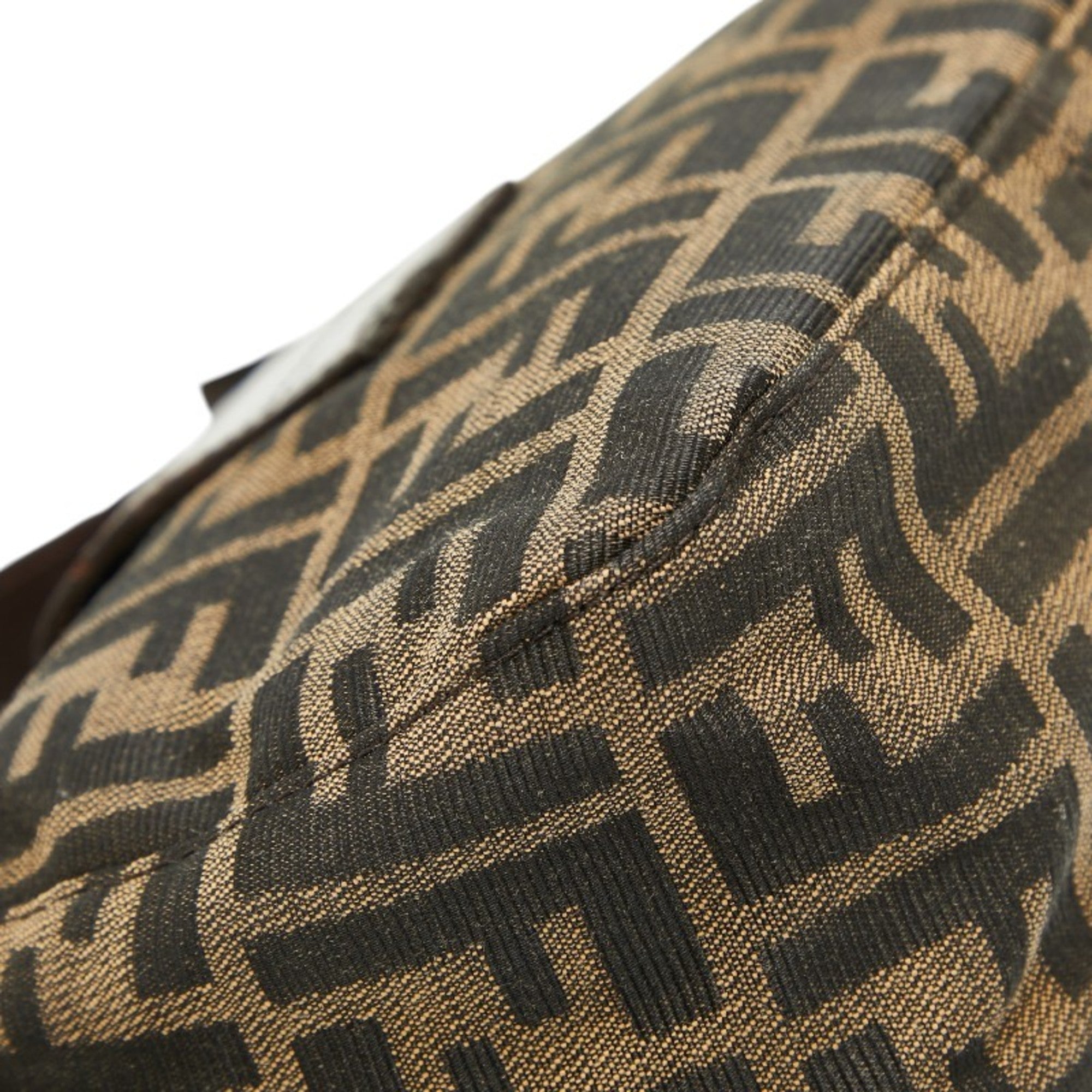 Fendi Brown Canvas Leather Shoulder Bag (Pre-Owned)