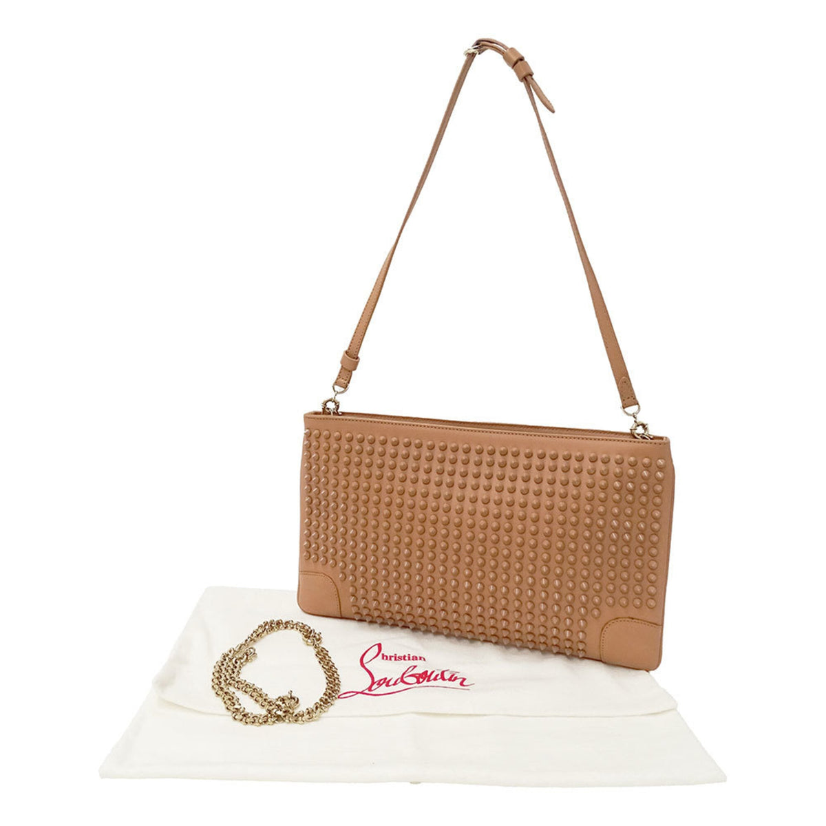 Christian Louboutin Salmon Pink Leather Handbag Shoulder Bag (Pre-Owned)