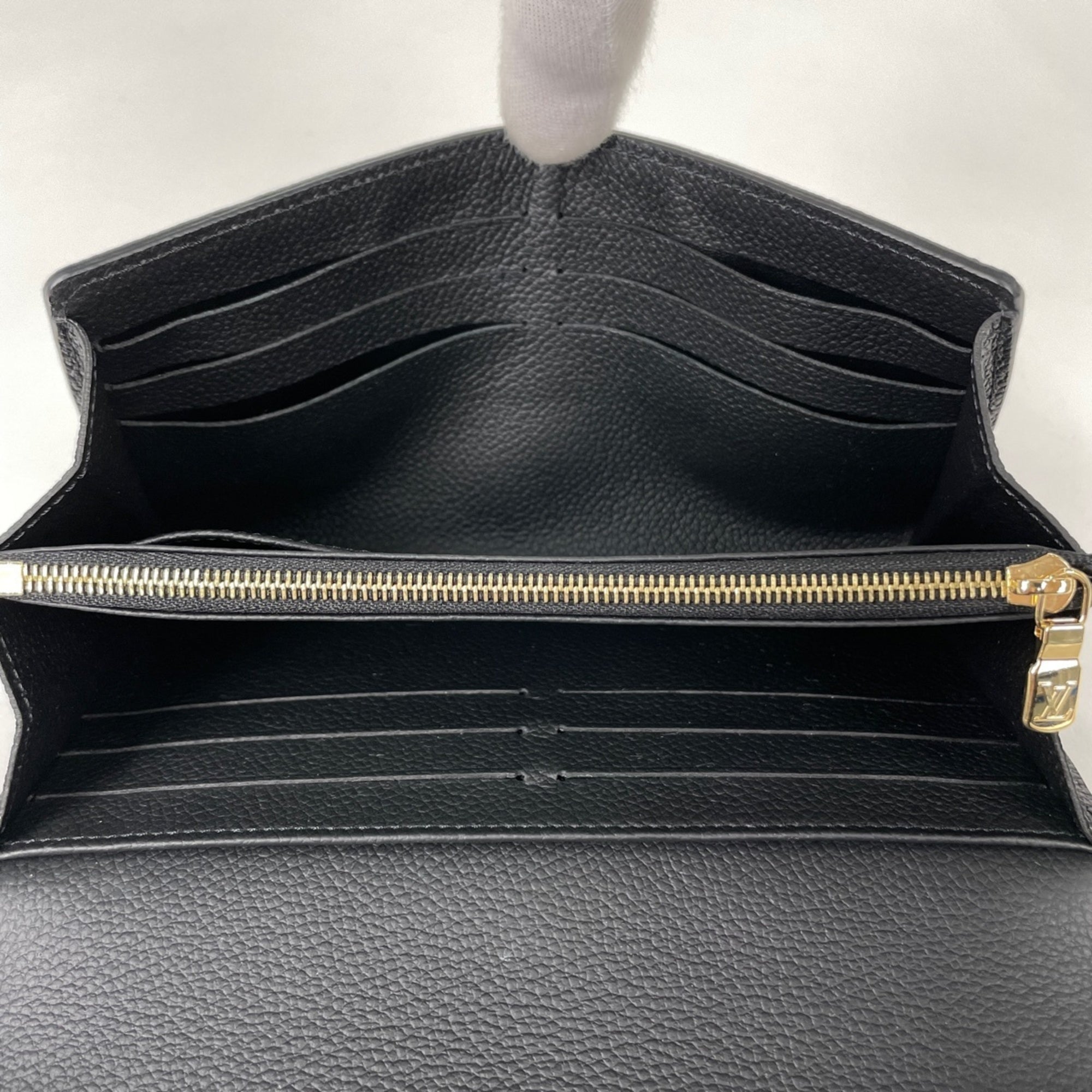 Louis Vuitton Black Noir Monogram Empreinte Long Wallet (Tri-Fold) (Pre-Owned)