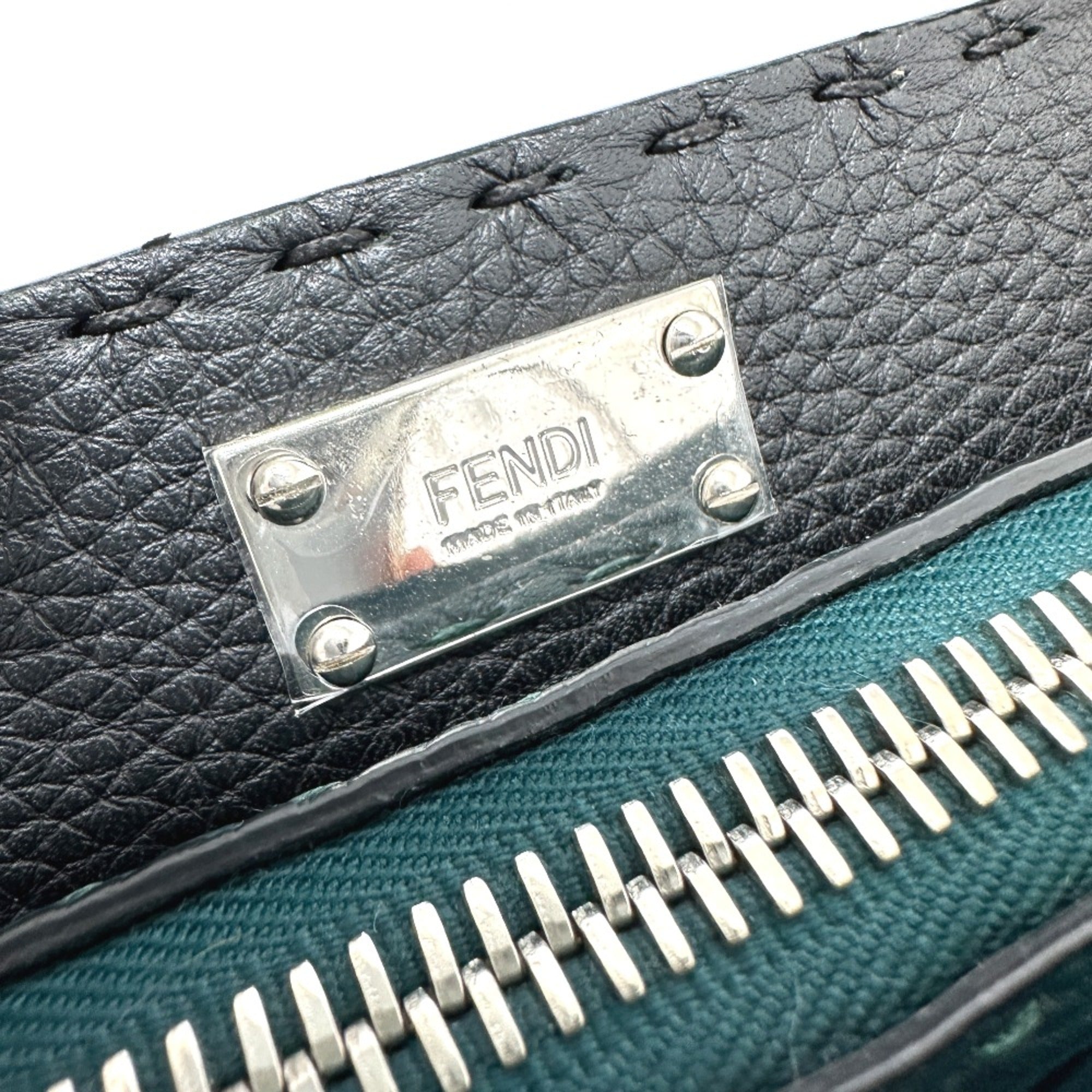 Fendi Blue Leather Briefcase (Pre-Owned)