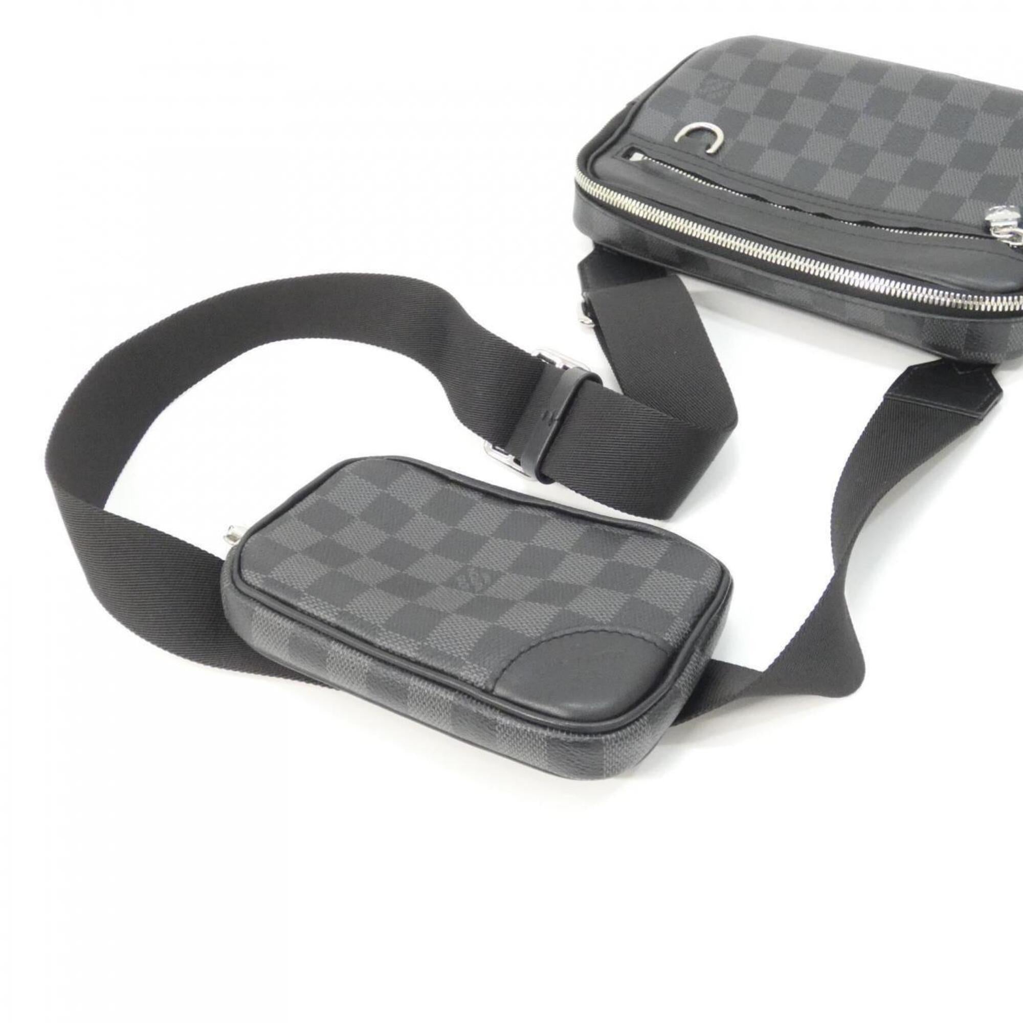 Louis Vuitton Graphite Coated Canvas Pouch Shoulder Bag (Pre-Owned)