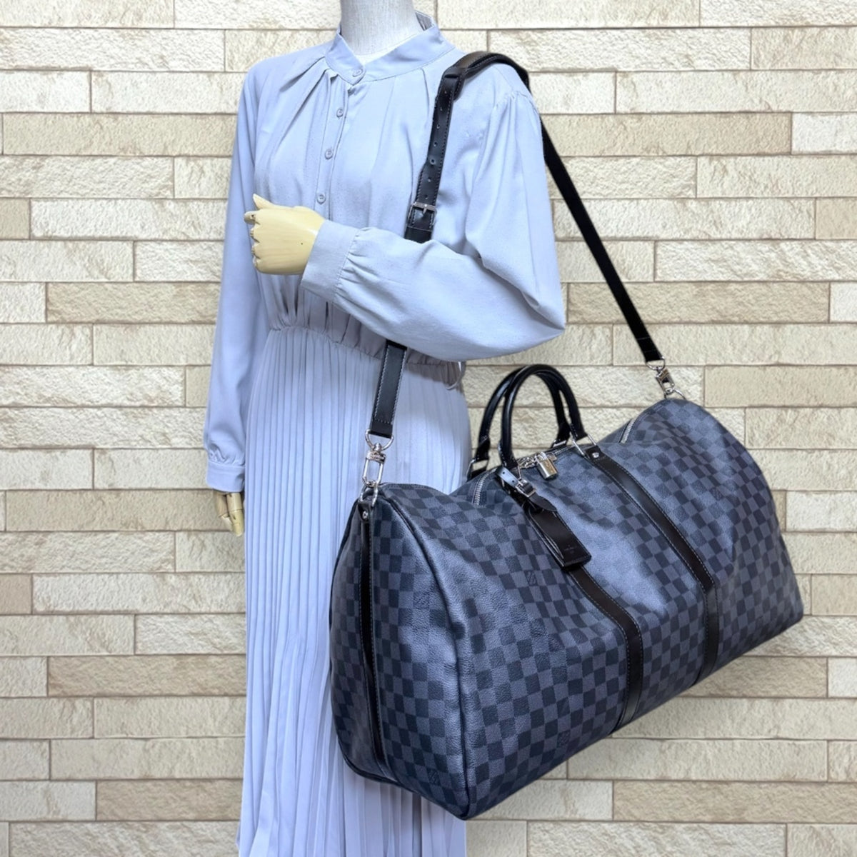 Louis Vuitton Black Gray Damier Graphite Canvas Boston Bag (Pre-Owned)