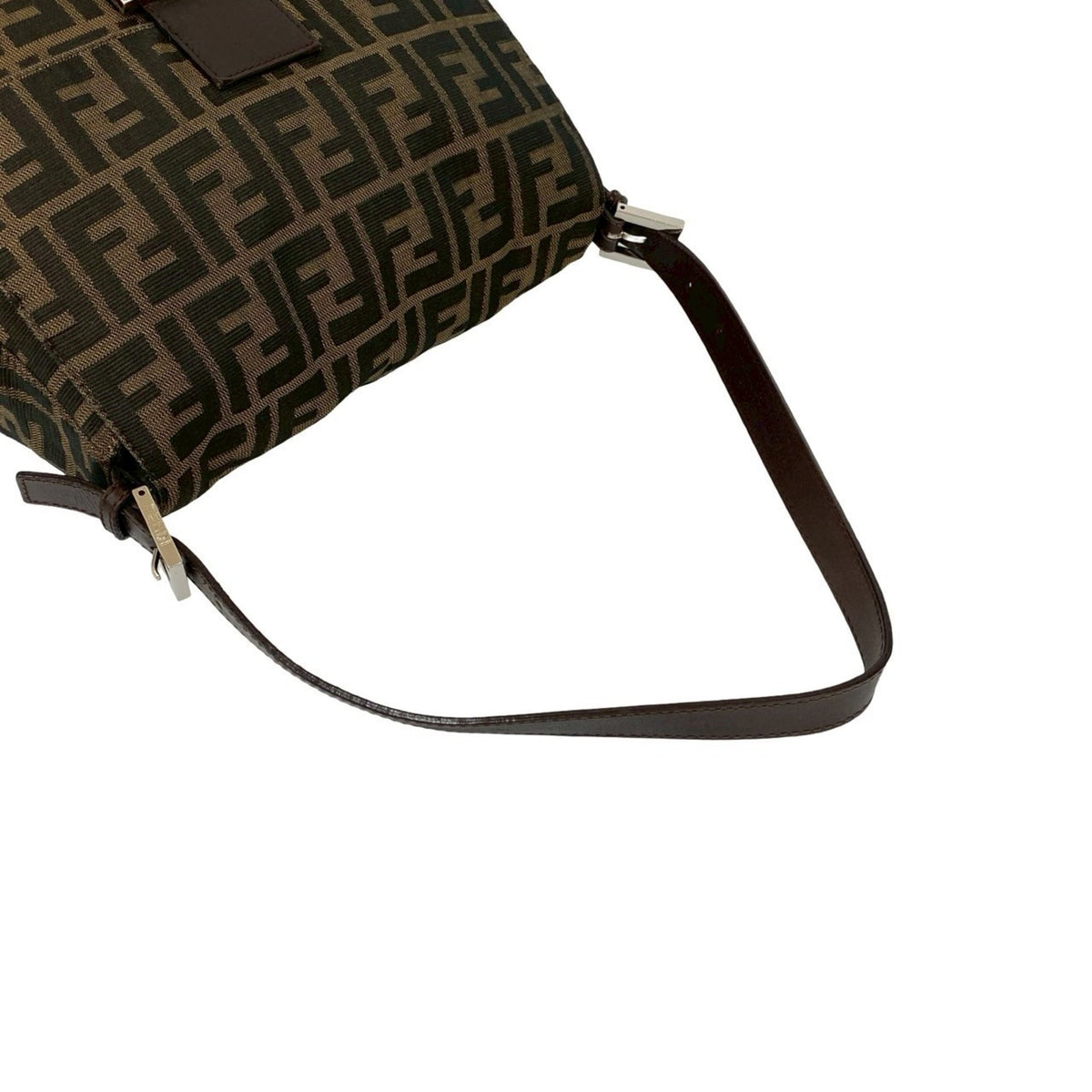 Fendi Brown Canvas Leather Handbag Shoulder Bag (Pre-Owned)