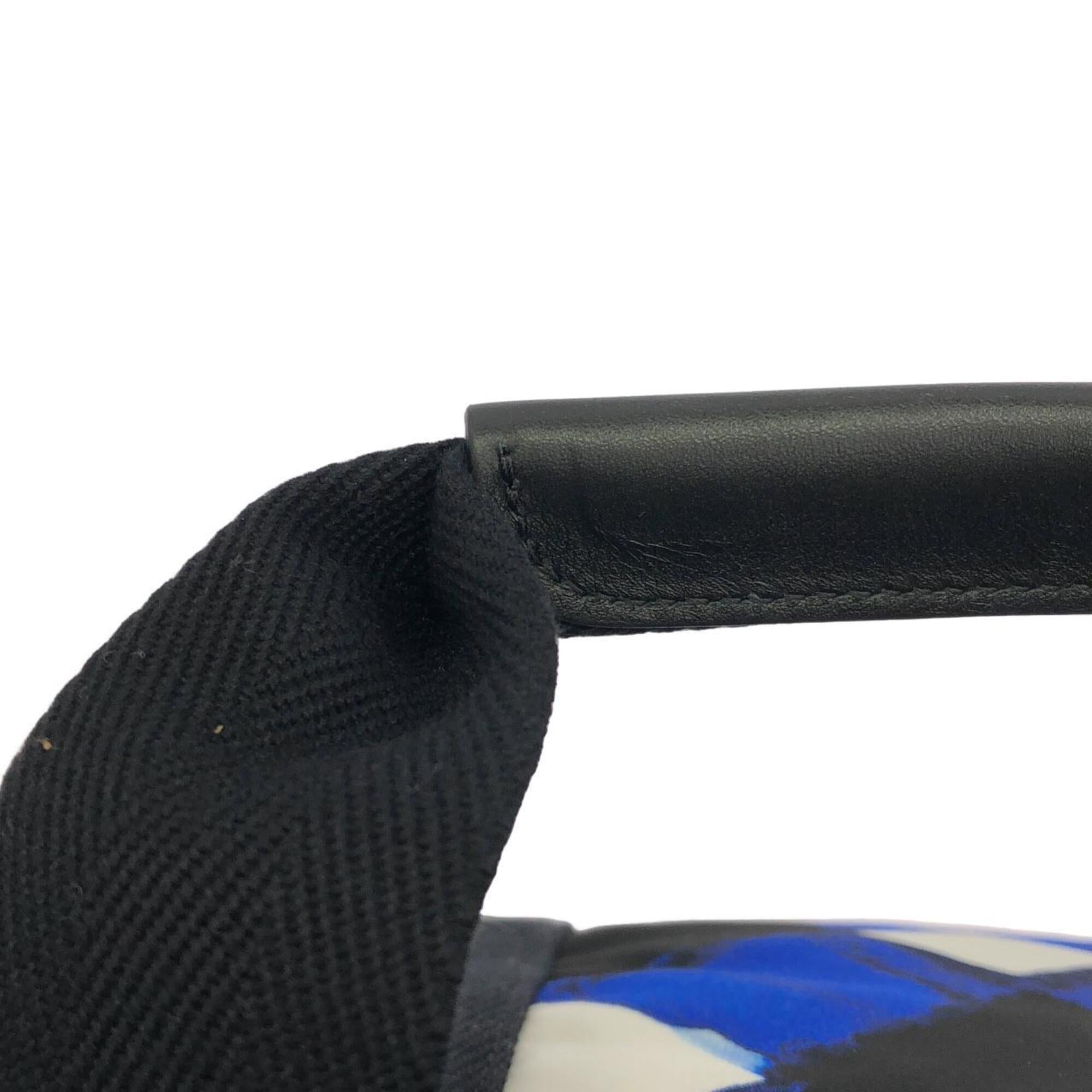 Chanel Black Blue White Nylon Handbag (Pre-Owned)