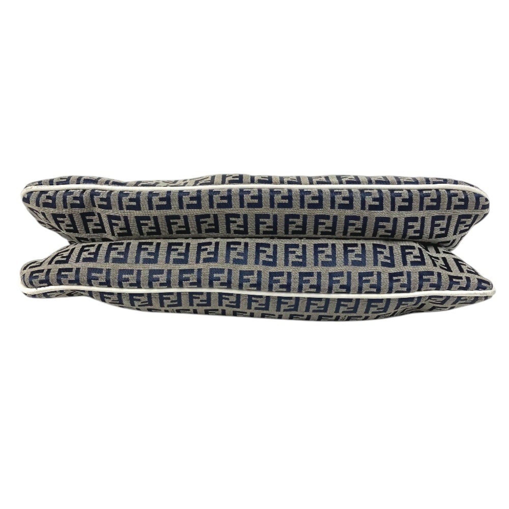 Fendi Navy White Zucchino Handbag Shoulder Bag (Pre-Owned)