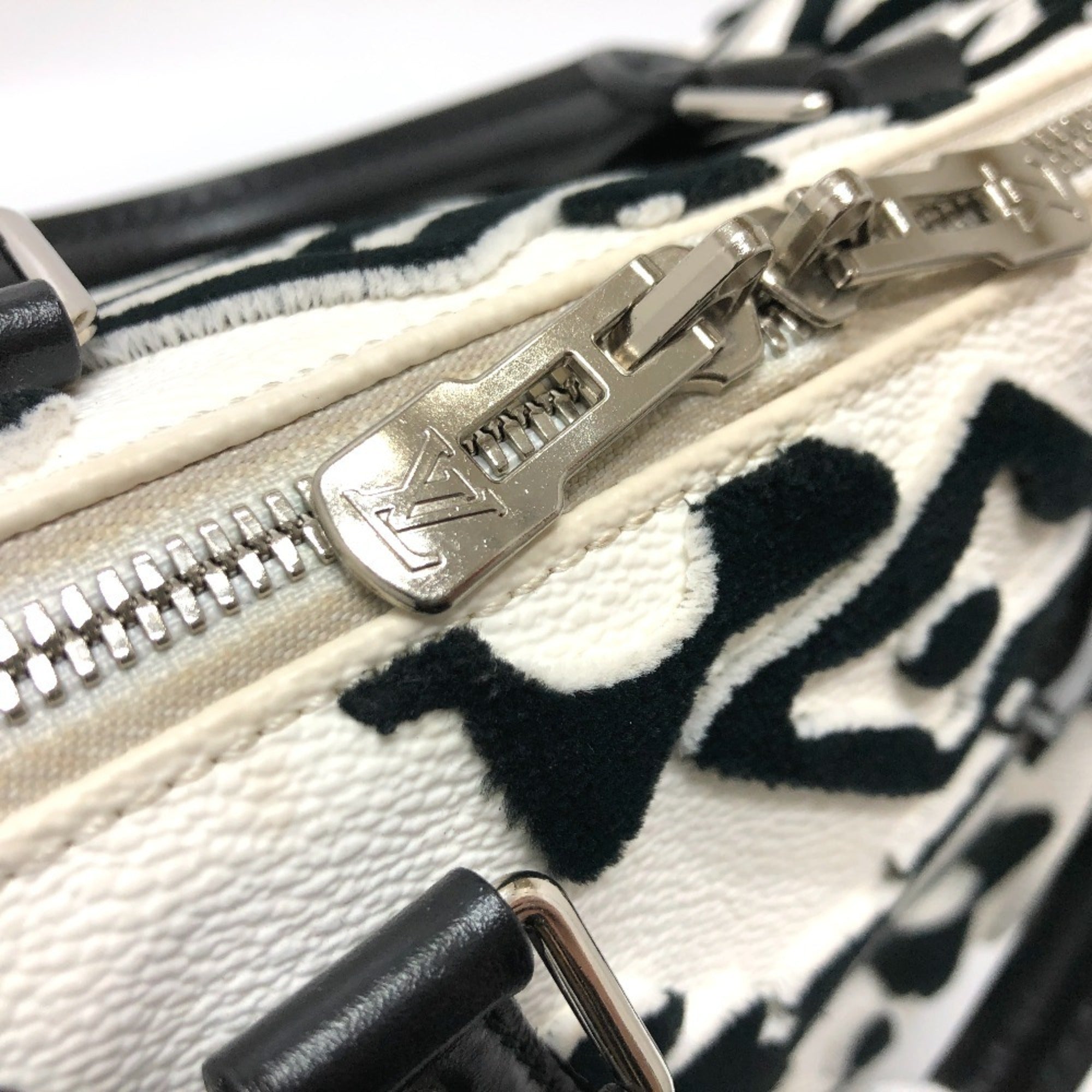 Louis Vuitton Black Monogram White Monogram Boston Bag (Pre-Owned)