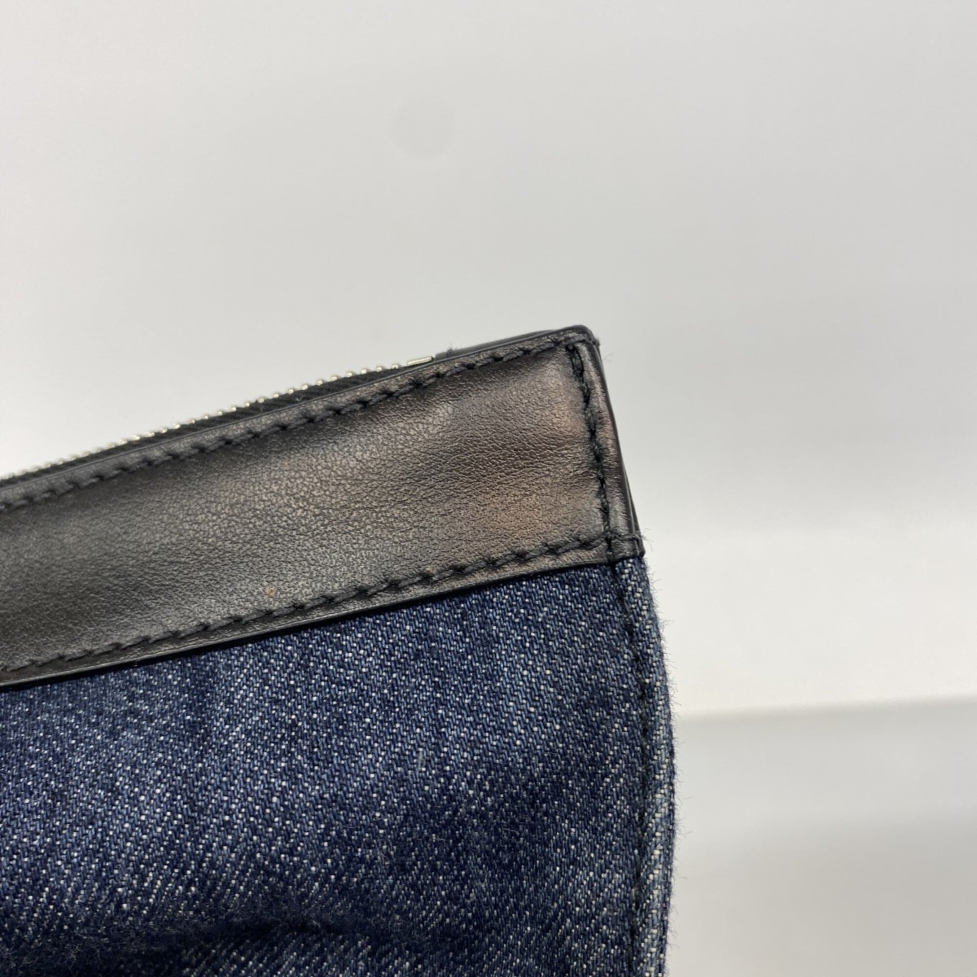Prada Black Blue Denim Tote Bag (Pre-Owned)