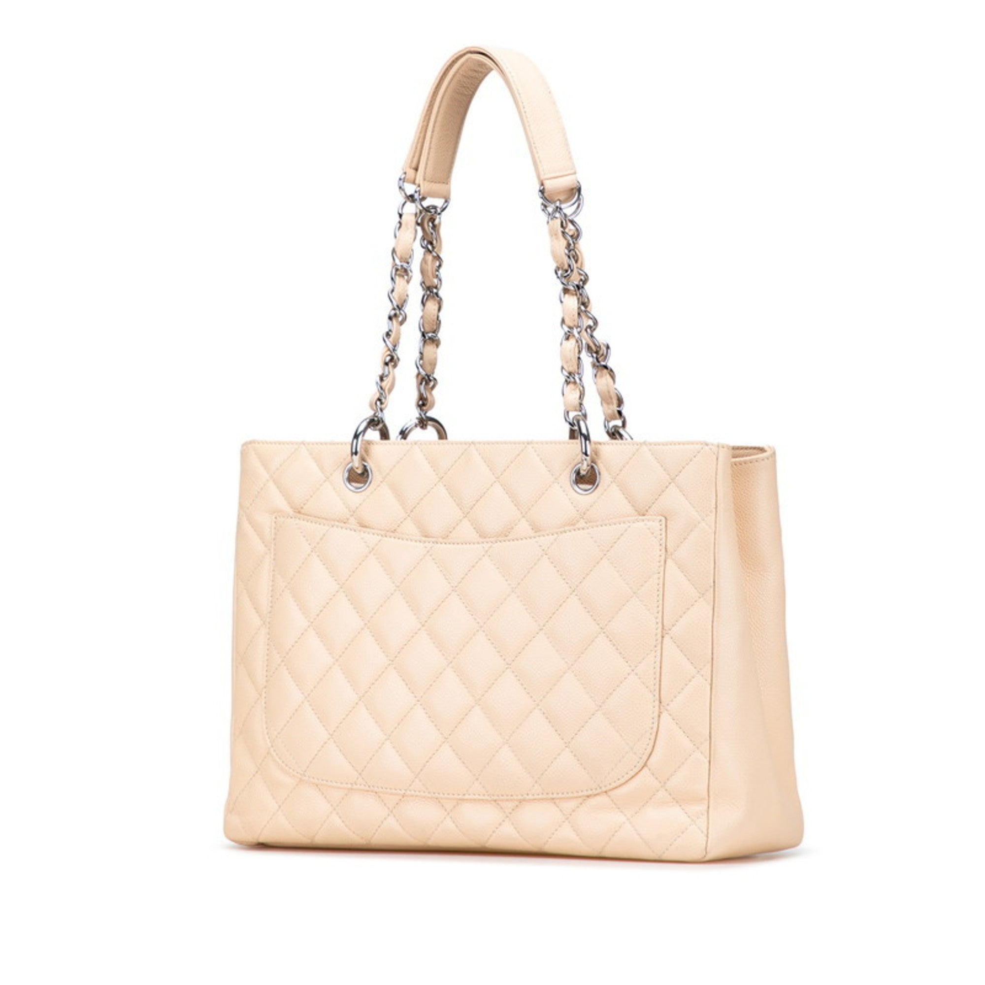 Chanel Matelasse Beige Grained Calfskin Tote Bag (Pre-Owned)