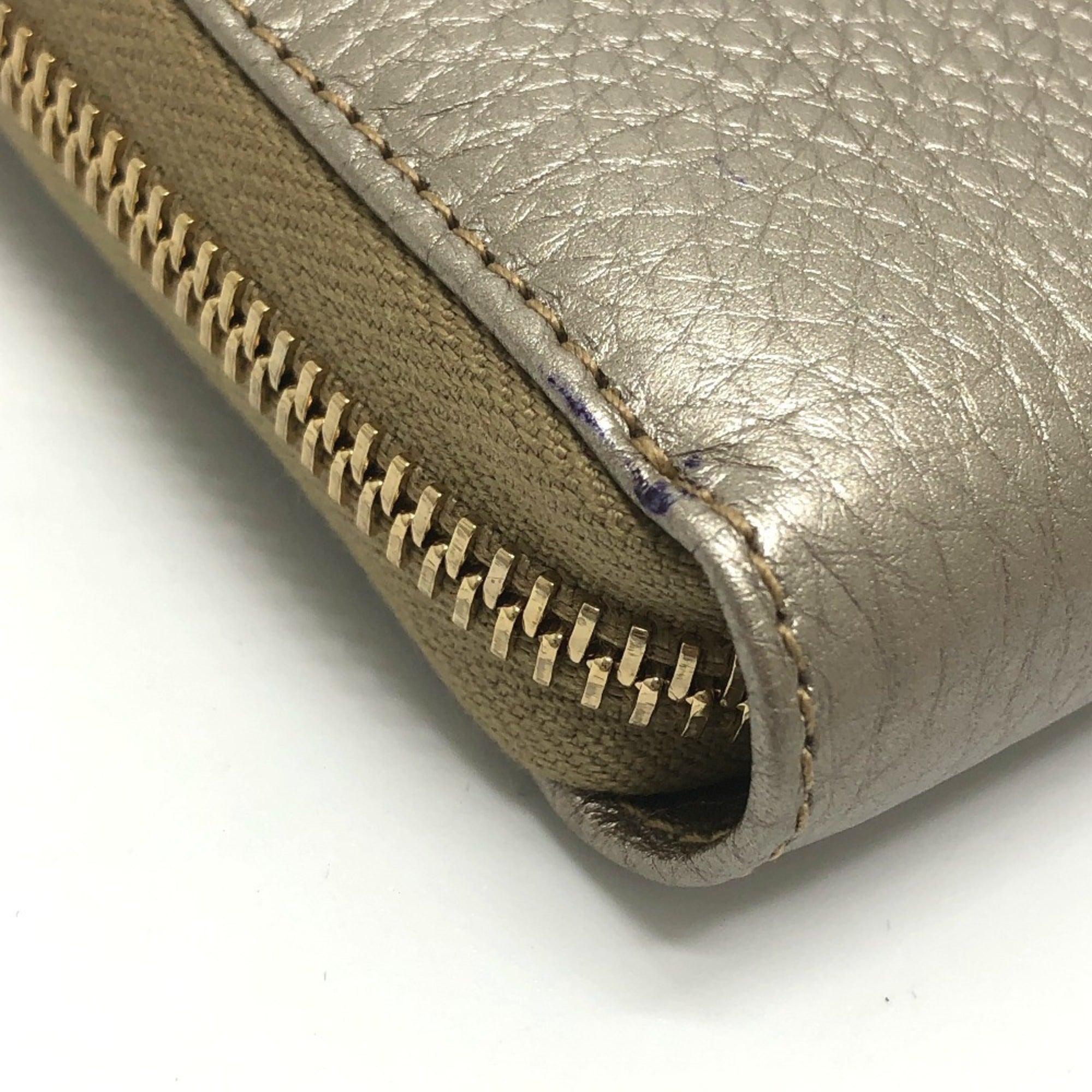 Gucci Champagne Gold Leather Long Wallet (Bi-Fold) (Pre-Owned)