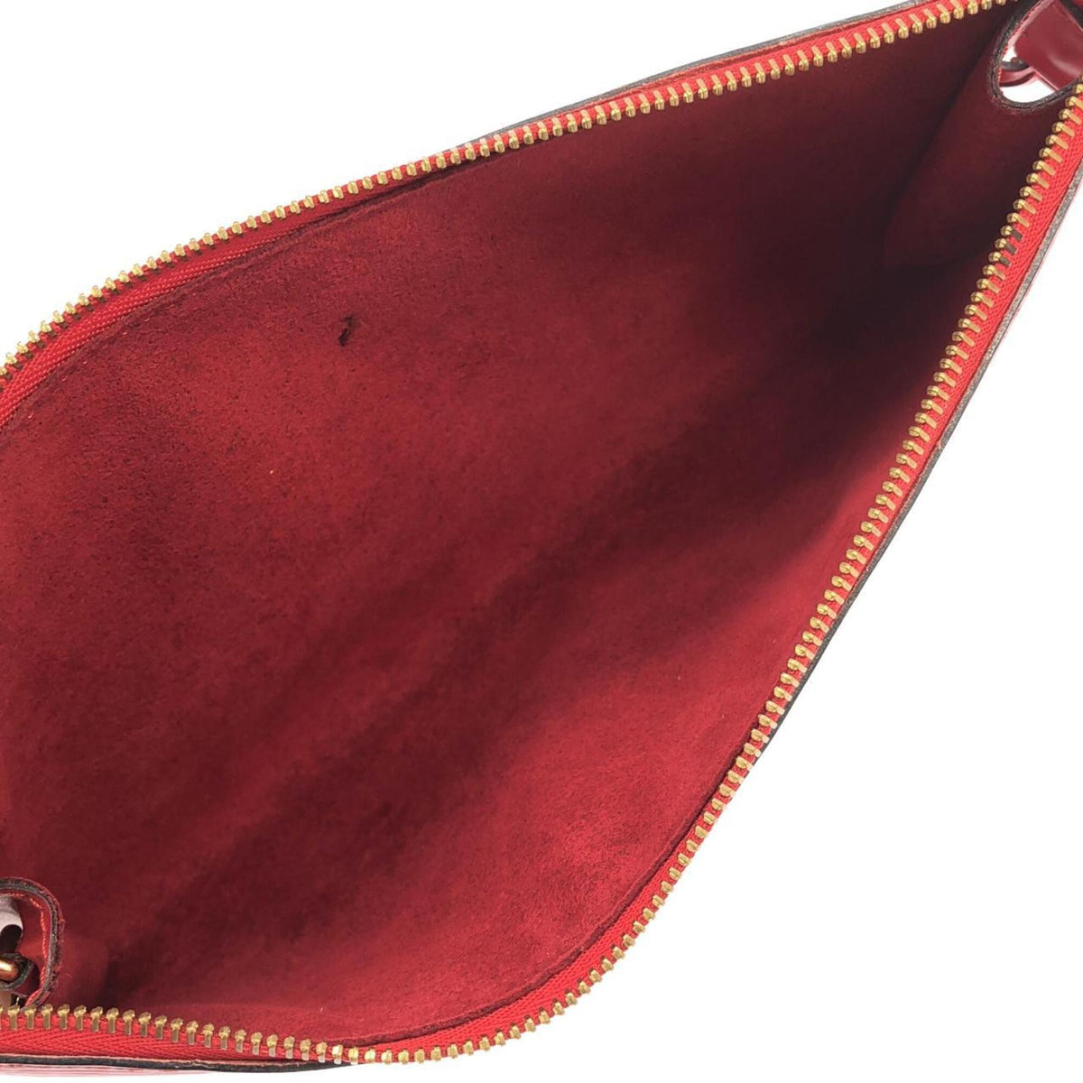 Louis Vuitton Red Color Leather Pochette Pouch (Pre-Owned)