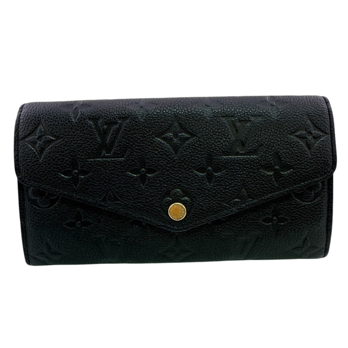 Louis Vuitton Monogram Empreinte Black Noir Leather Long Wallet (Bi-Fold) (Pre-Owned)