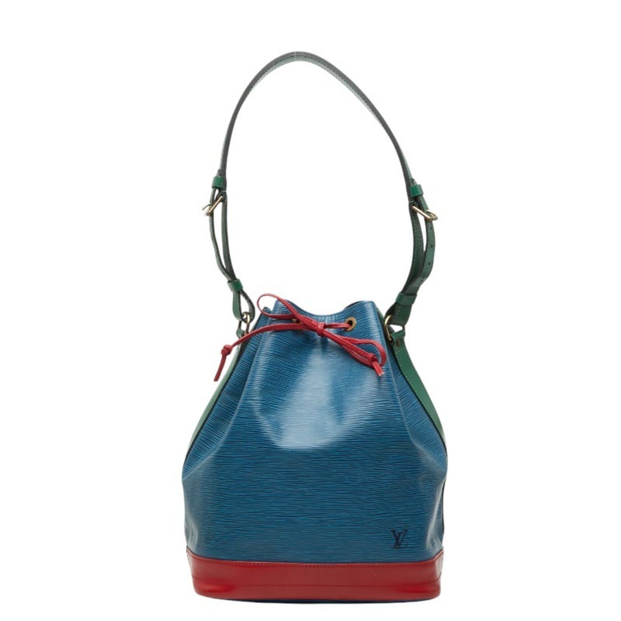 Louis Vuitton Borneo Green Castilian Red Toledo Blue Leather Shoulder Bag (Pre-Owned)