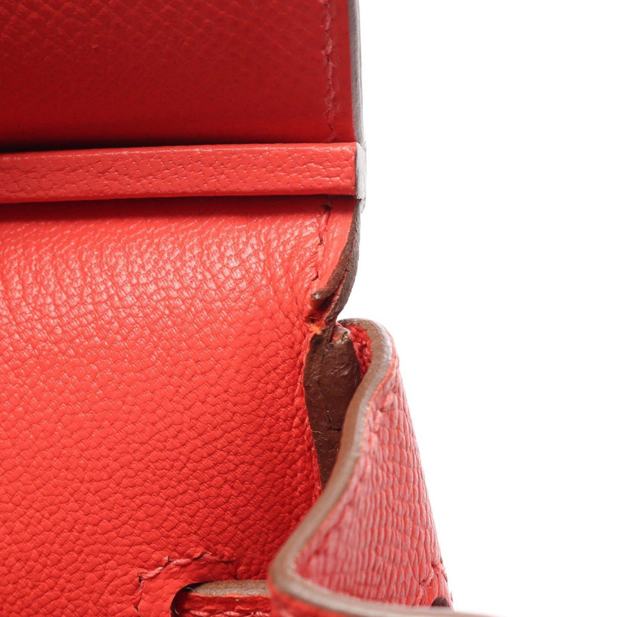 Hermes Red Color Rose Jaipur Epsom Leather Handbag (Pre-Owned)