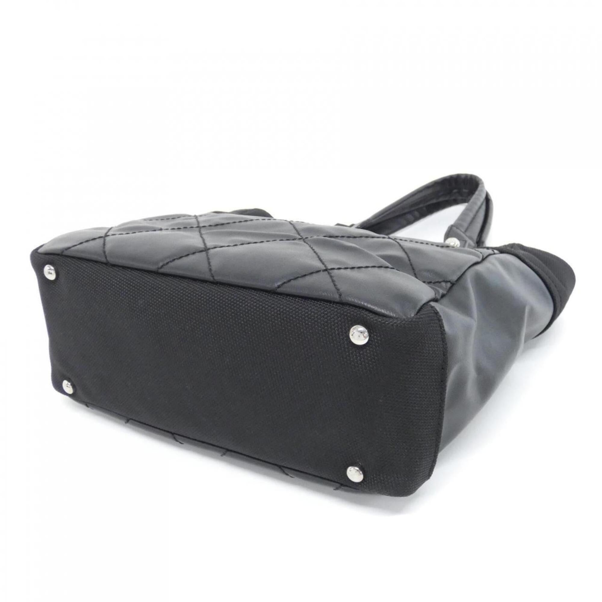 Chanel Black Canvas Handbag (Pre-Owned)