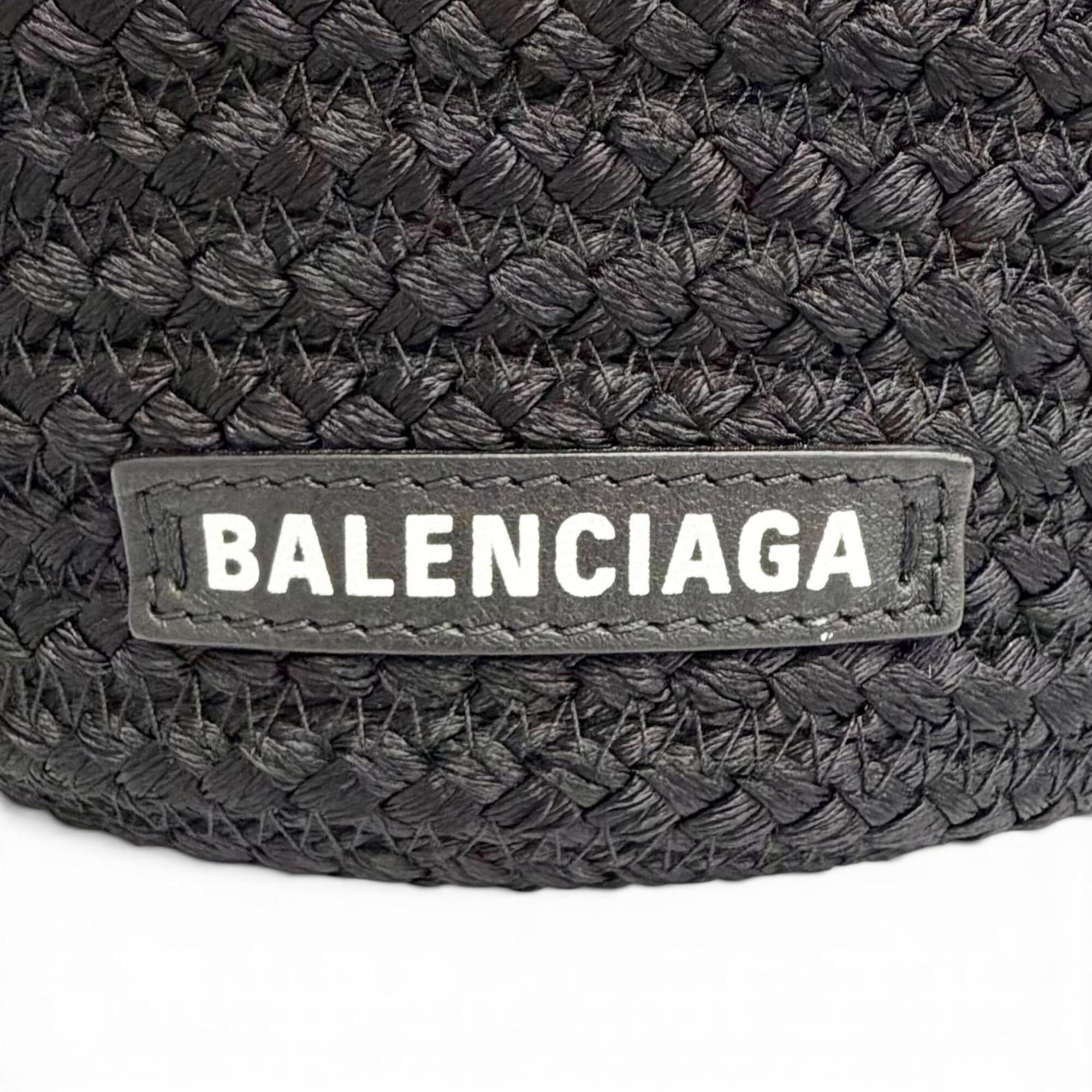 Balenciaga Black Leather Basket Handbag Shoulder Bag (Pre-Owned)