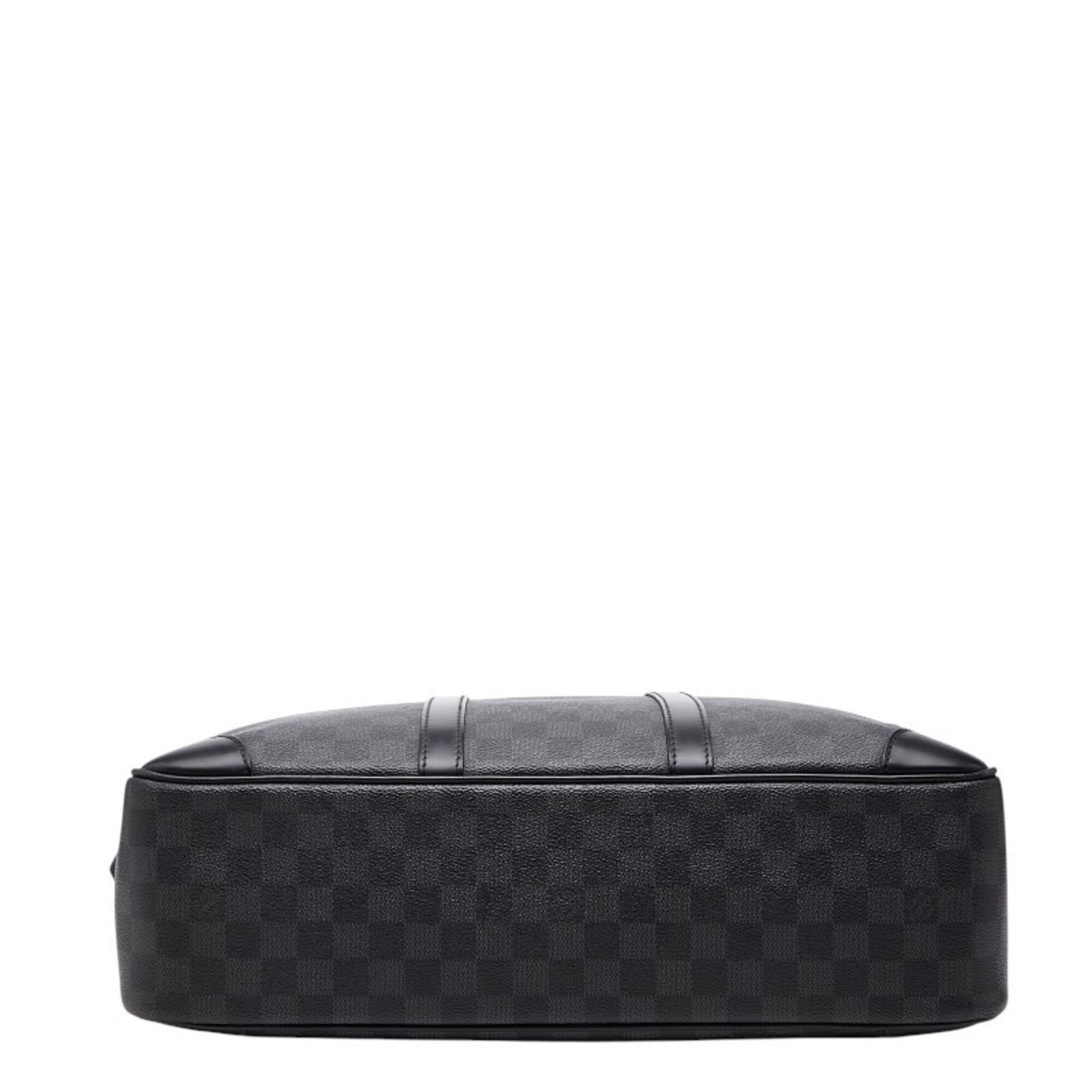 Louis Vuitton Black Gray Pvc Leather Briefcase (Pre-Owned)