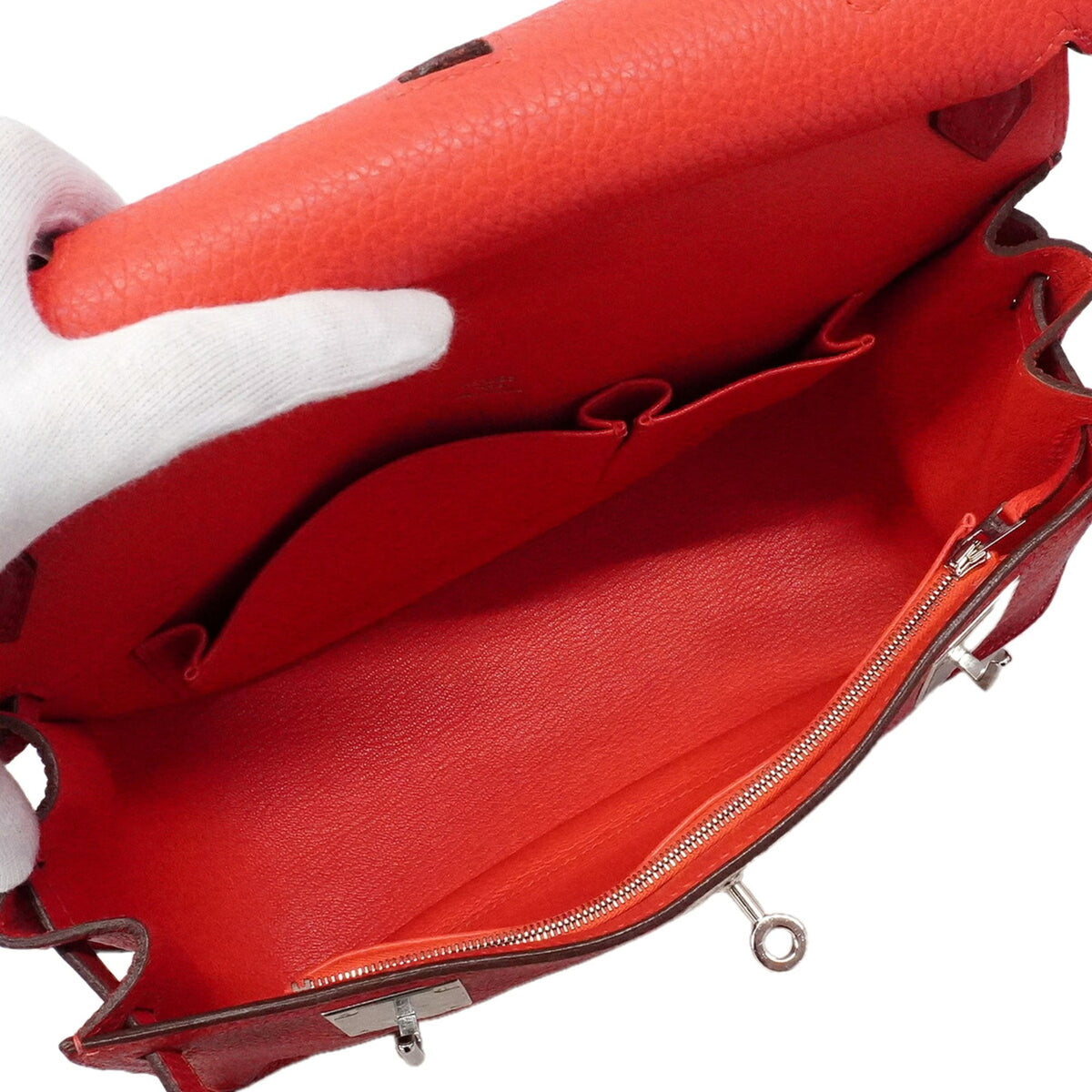 Hermes Rose Jaipur Rouge Casaque Taurillon Clemence Leather Shoulder Bag (Pre-Owned)