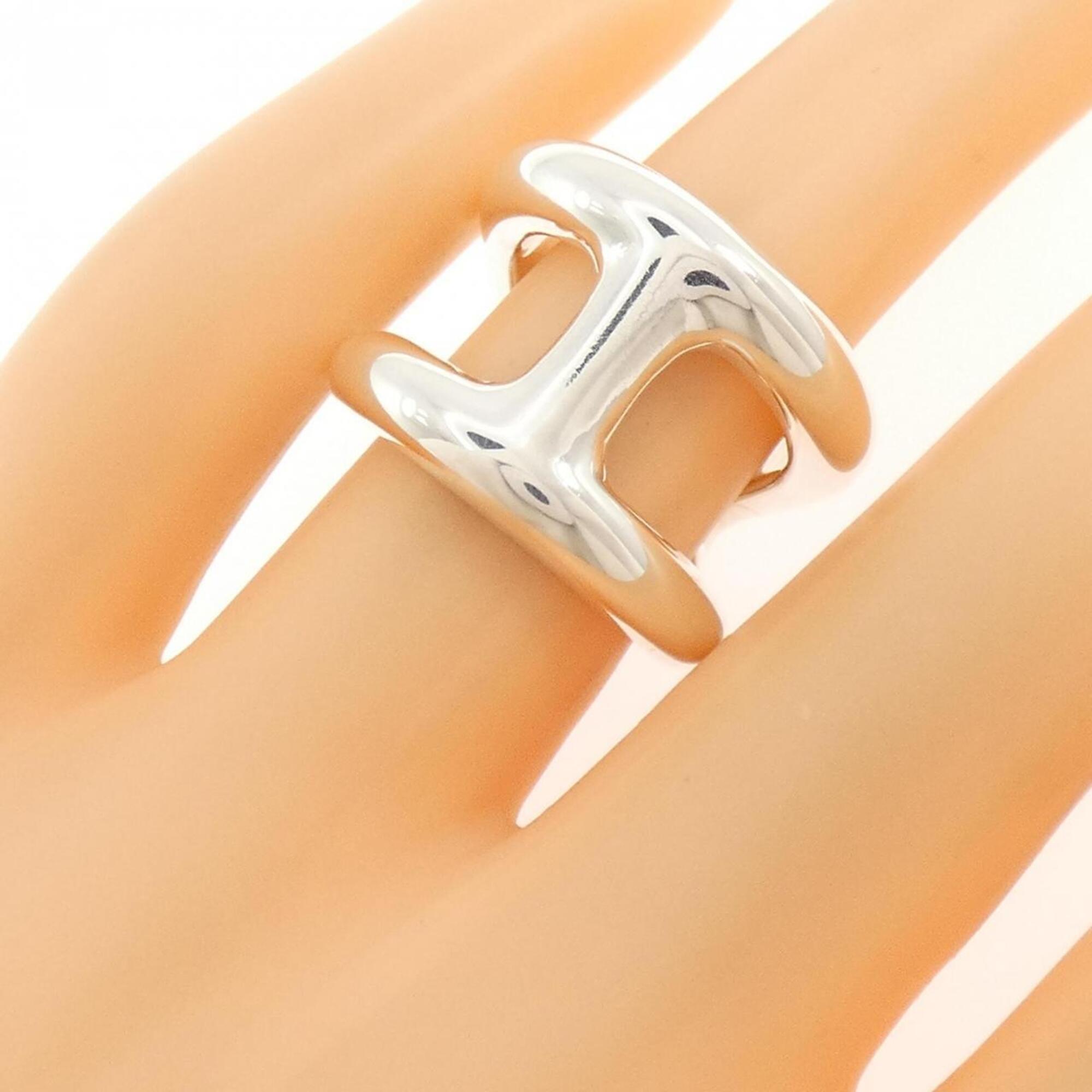 Hermes Silver 925 Band Ring (Pre-Owned)