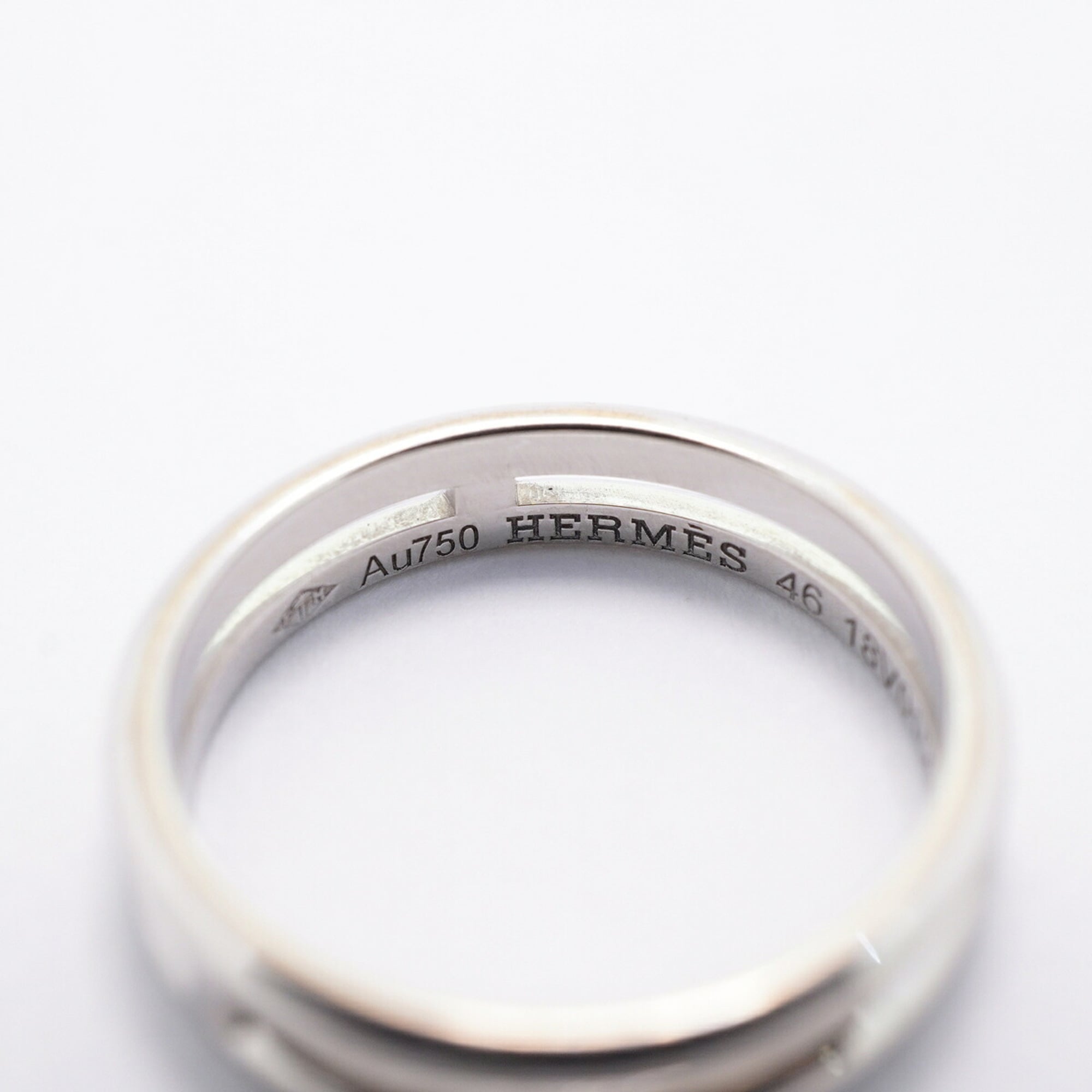 Hermes White Gold (18K) Band Ring (Pre-Owned)