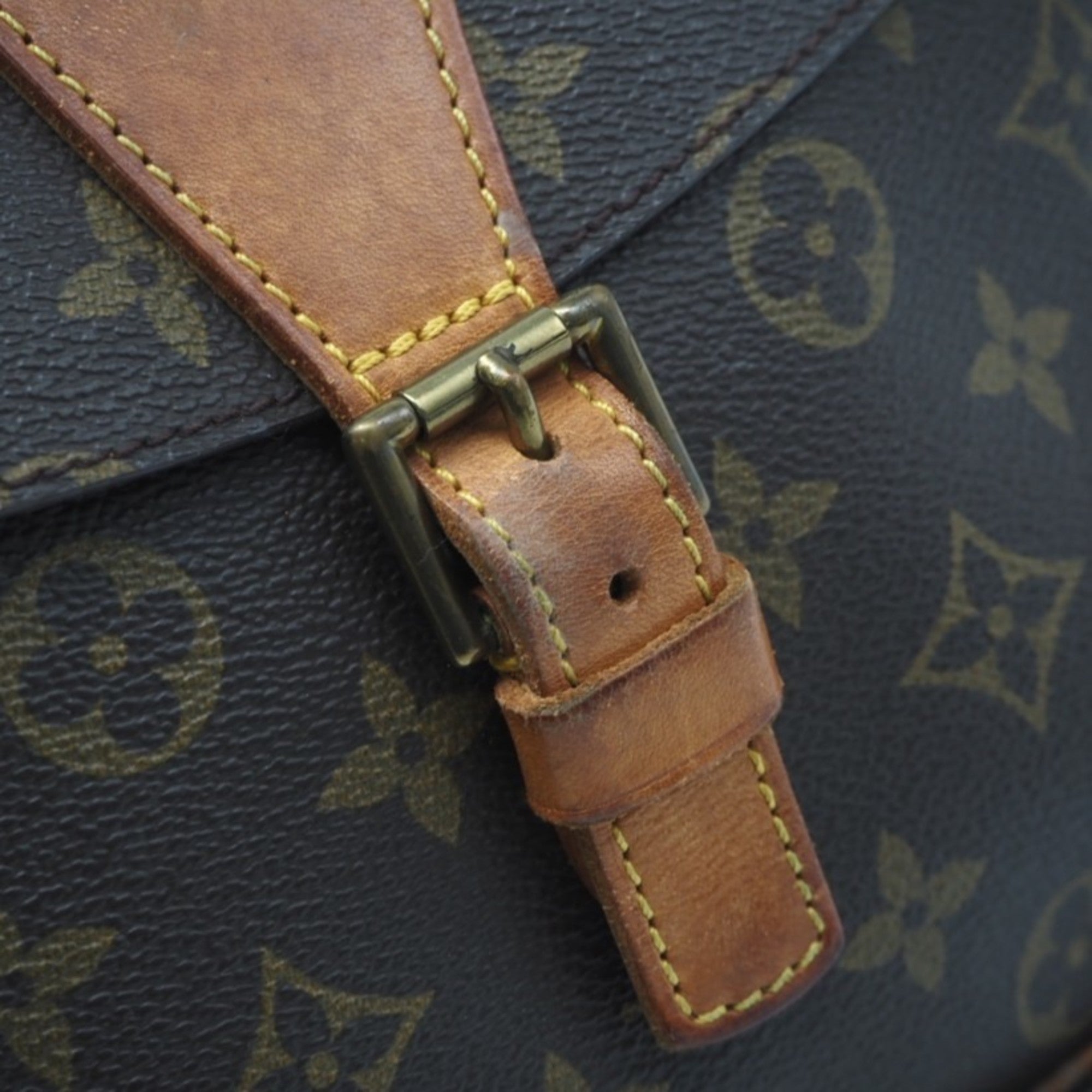 Louis Vuitton Brown Coated Canvas Leather Shoulder Bag (Pre-Owned)