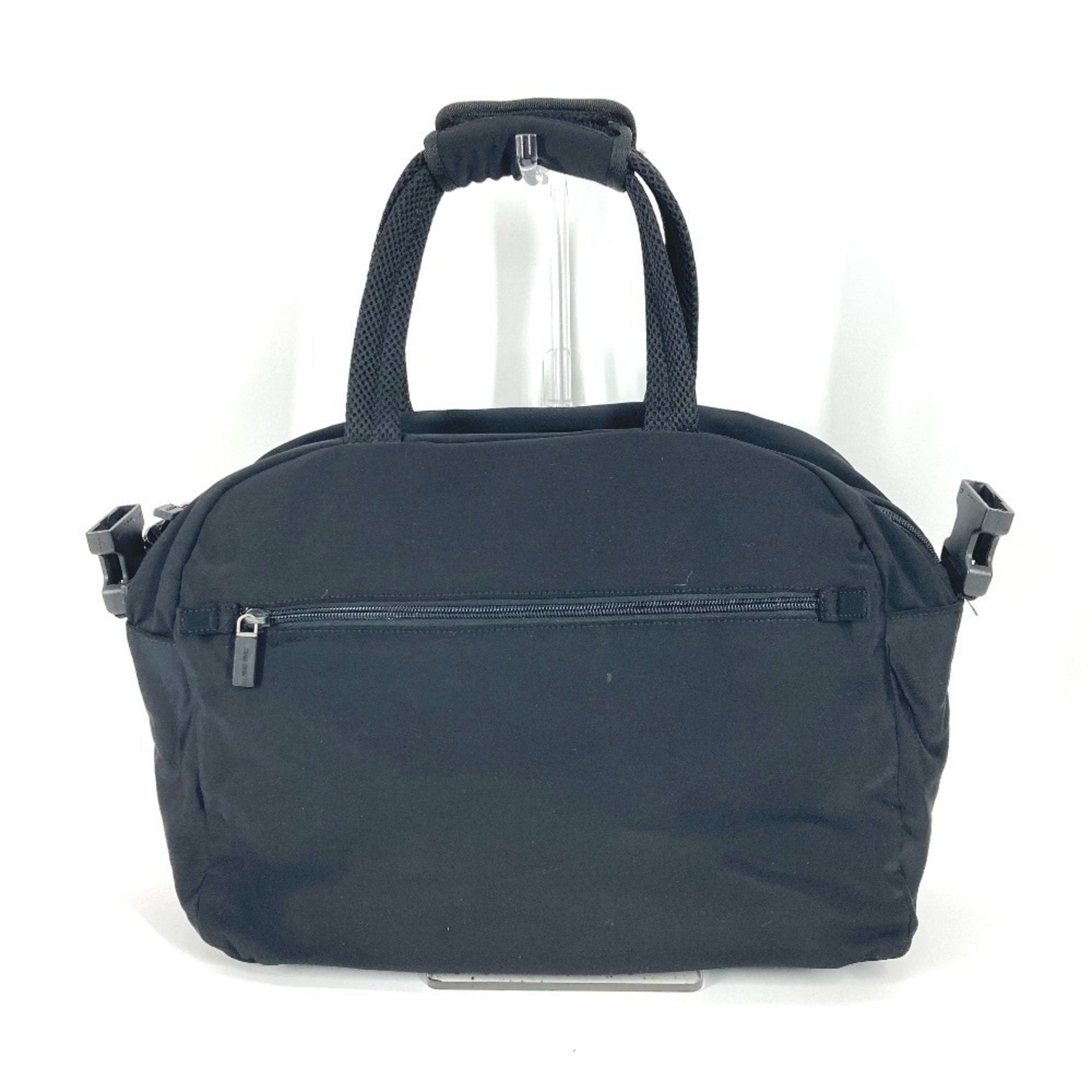 Miu Miu Black Nylon Boston Bag Shoulder Bag (Pre-Owned)