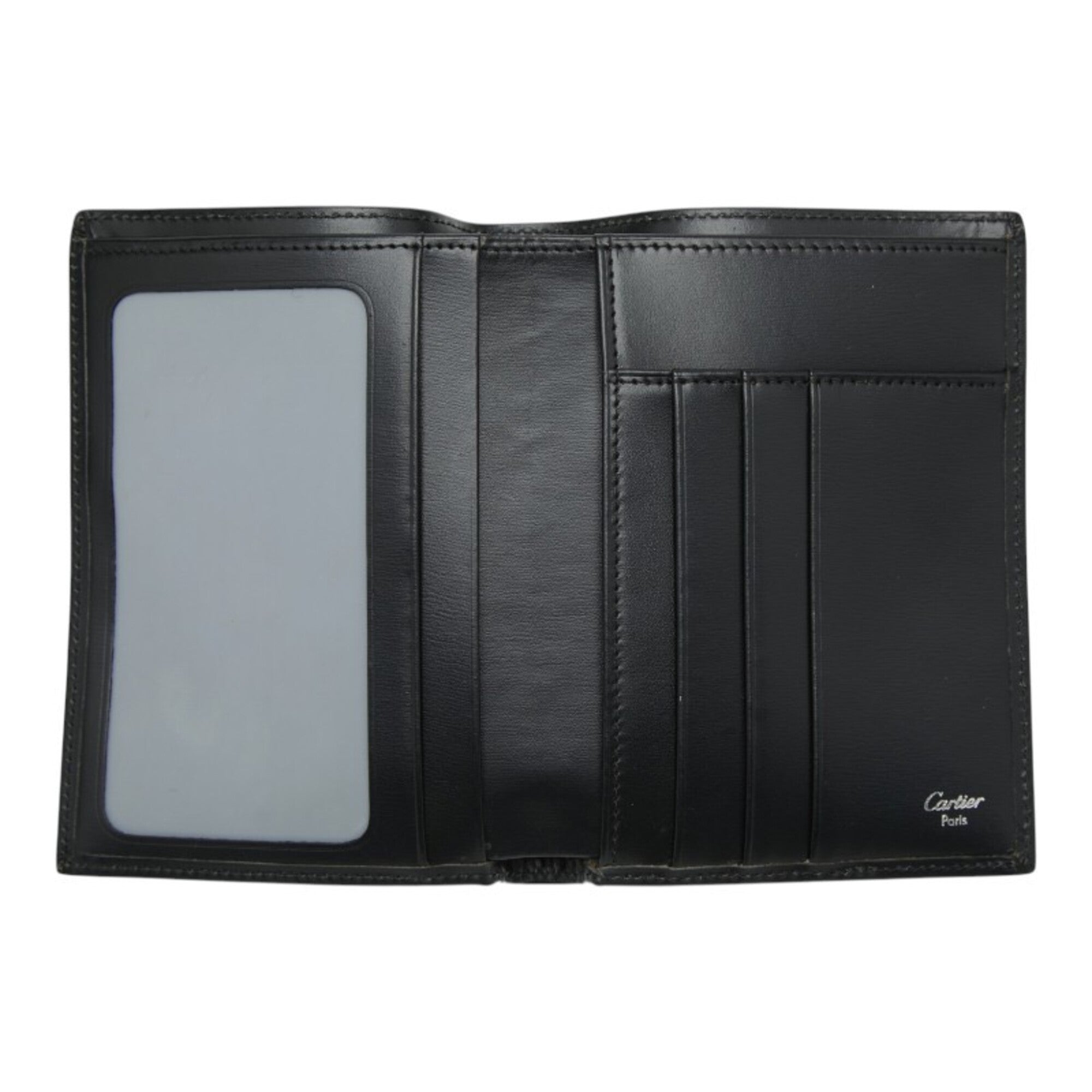 Cartier Black Leather Wallet (Bi-Fold) (Pre-Owned)
