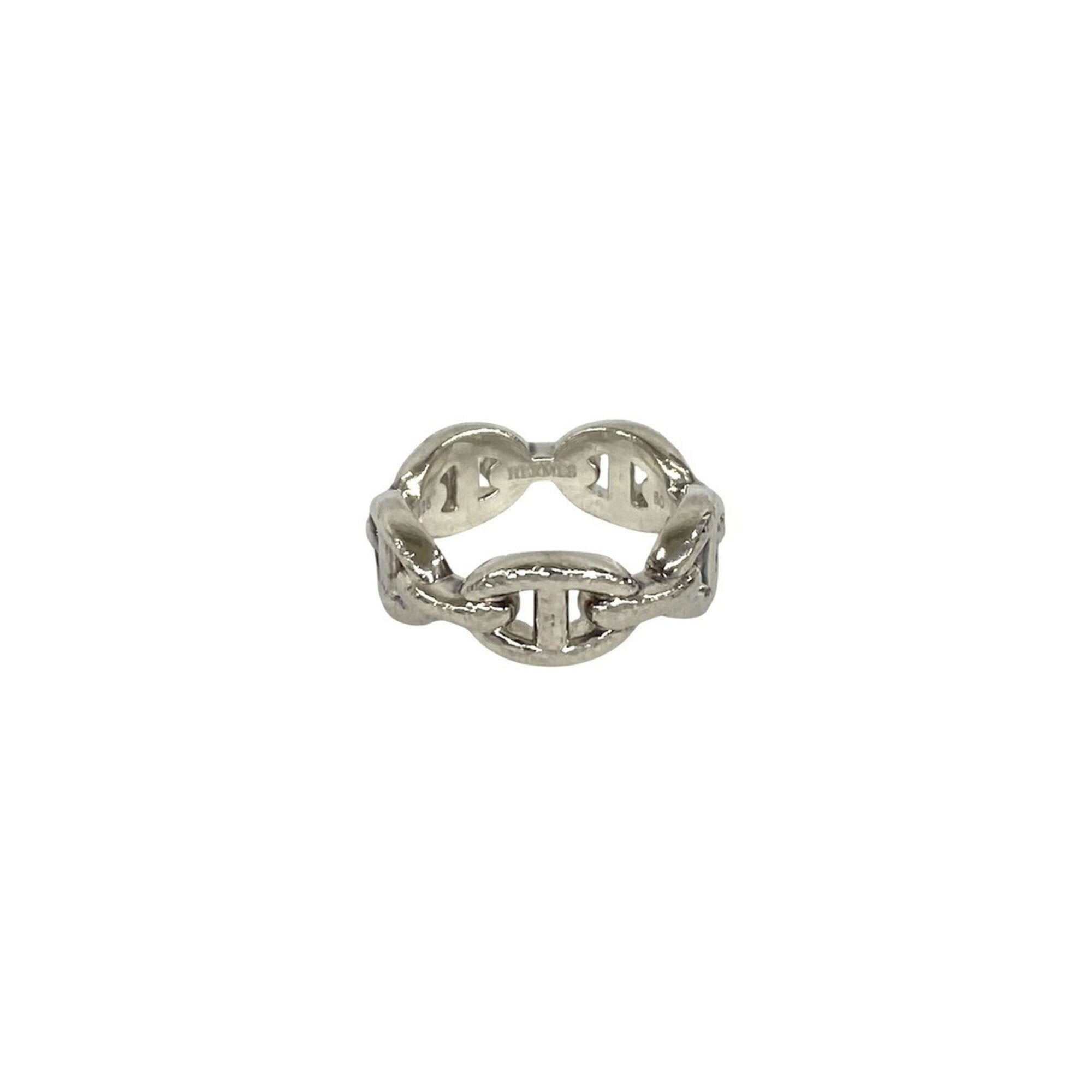 Hermes Silver Silver 925 Band Ring (Pre-Owned)