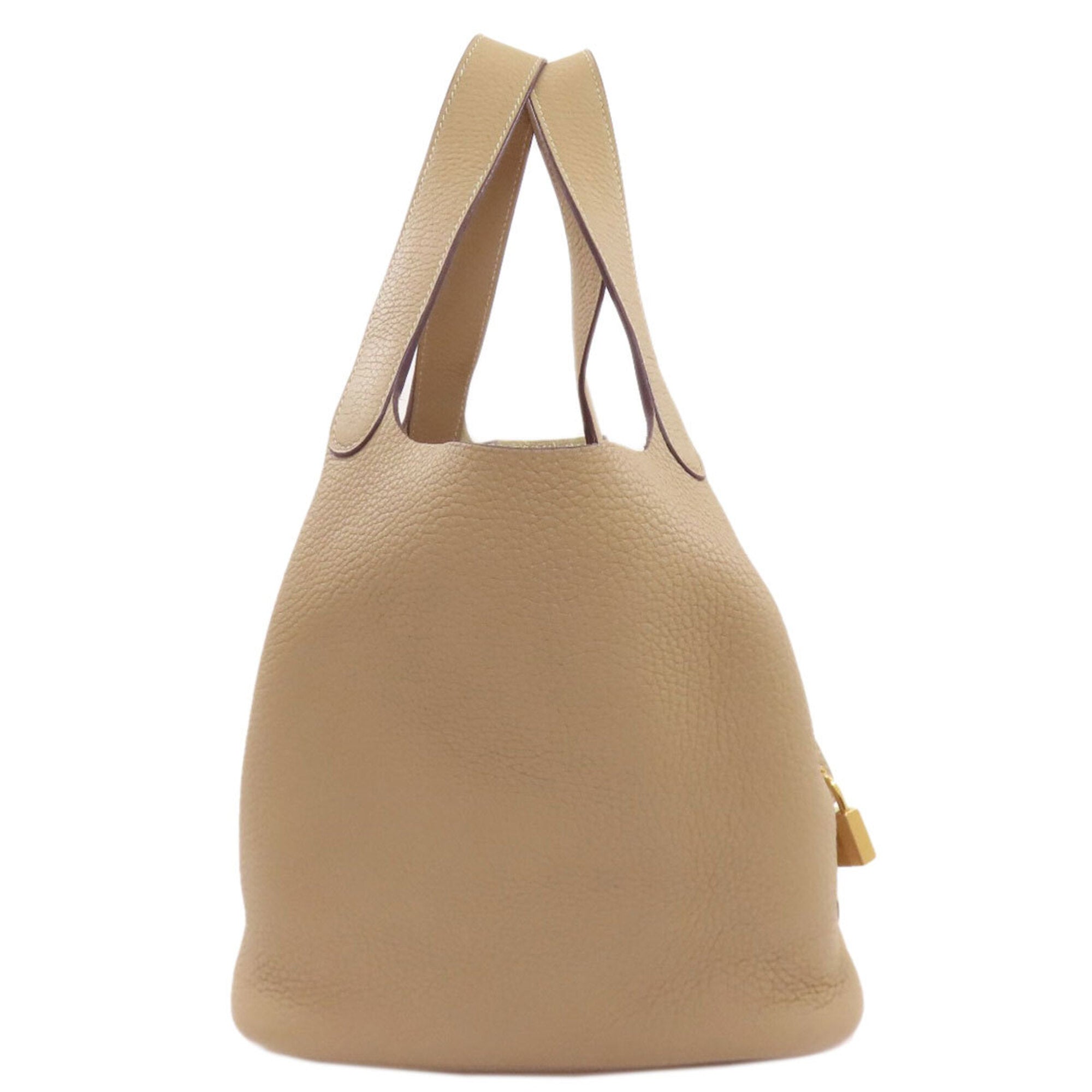 Hermes Beige Brown Taurillon Clemence Leather Handbag (Pre-Owned)