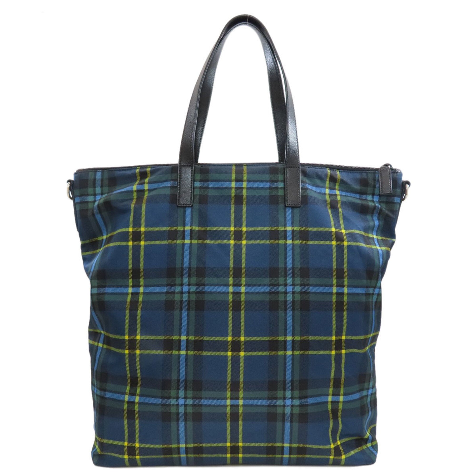 Prada Blue Yellow Nylon Tote Bag (Pre-Owned)