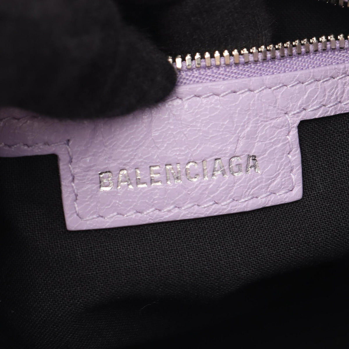 Balenciaga Purple Leather Handbag Pouch Shoulder Bag (Pre-Owned)