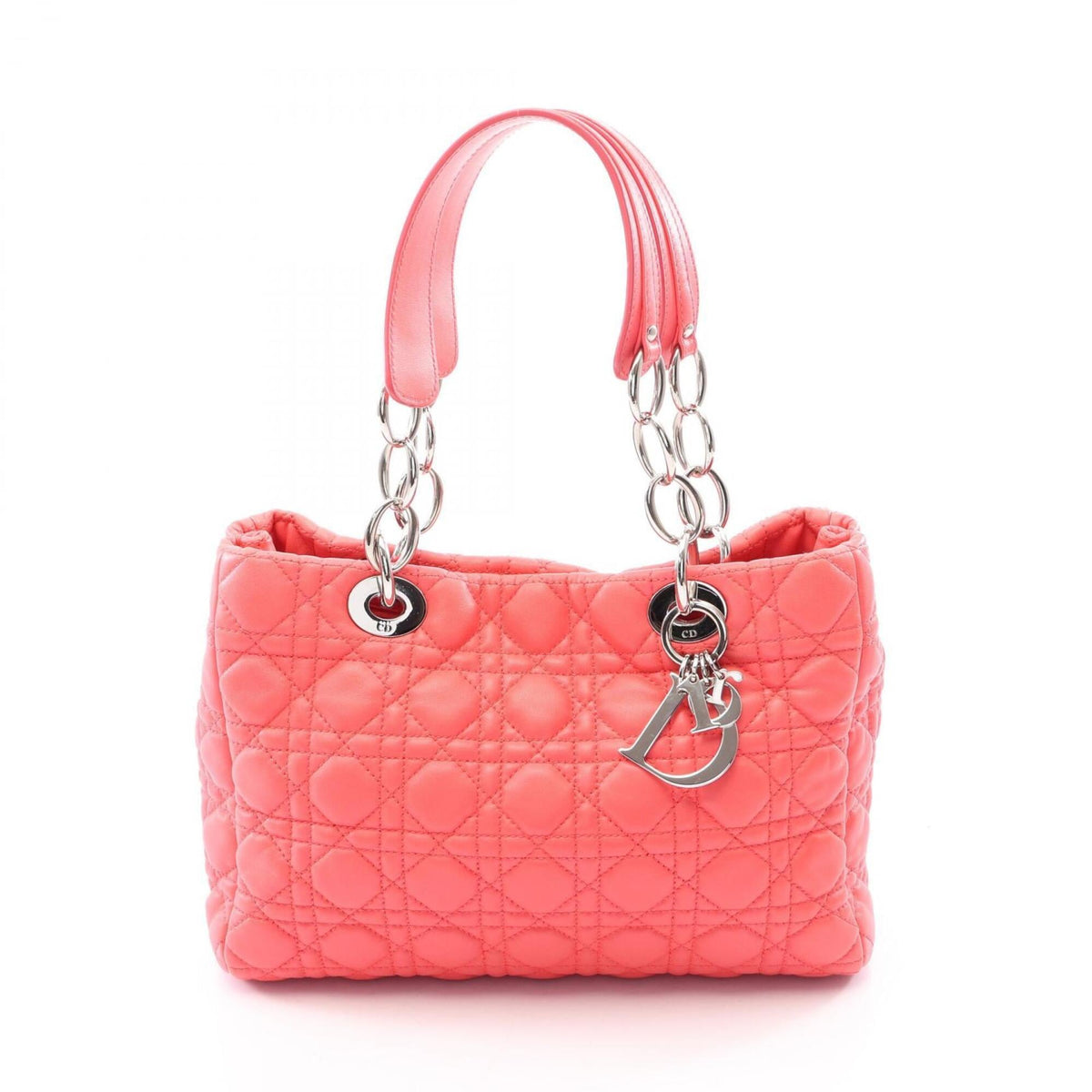 Christian Dior Pink Leather Handbag Tote Bag (Pre-Owned)