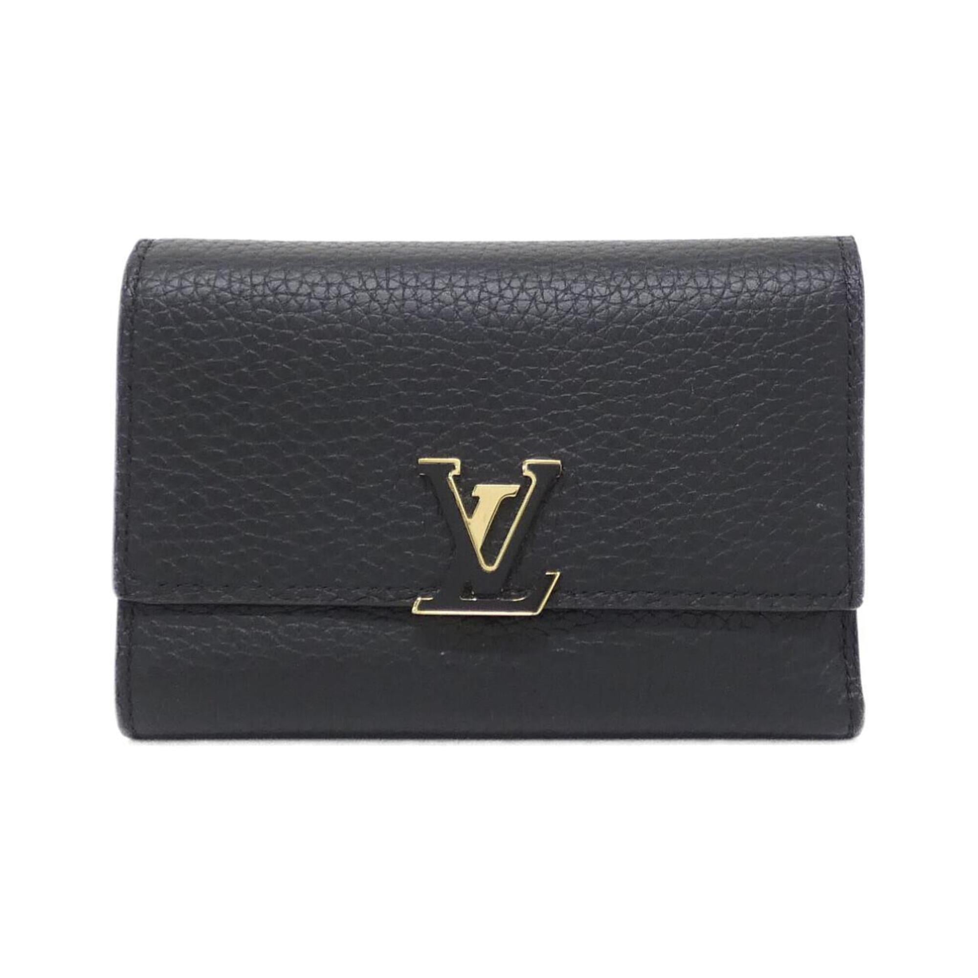 Louis Vuitton Black Hot Pink Leather Wallet (Tri-Fold) (Pre-Owned)