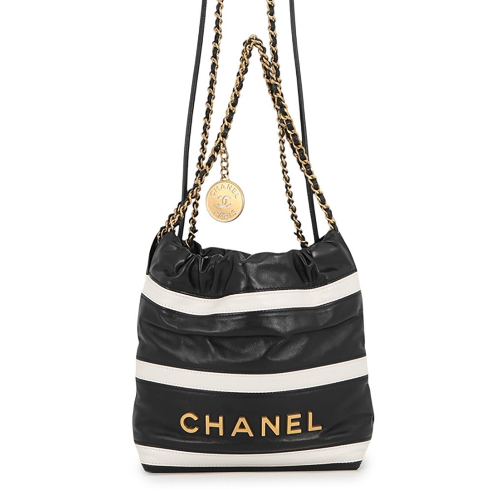 Chanel Black White Handbag Shoulder Bag (Pre-Owned)
