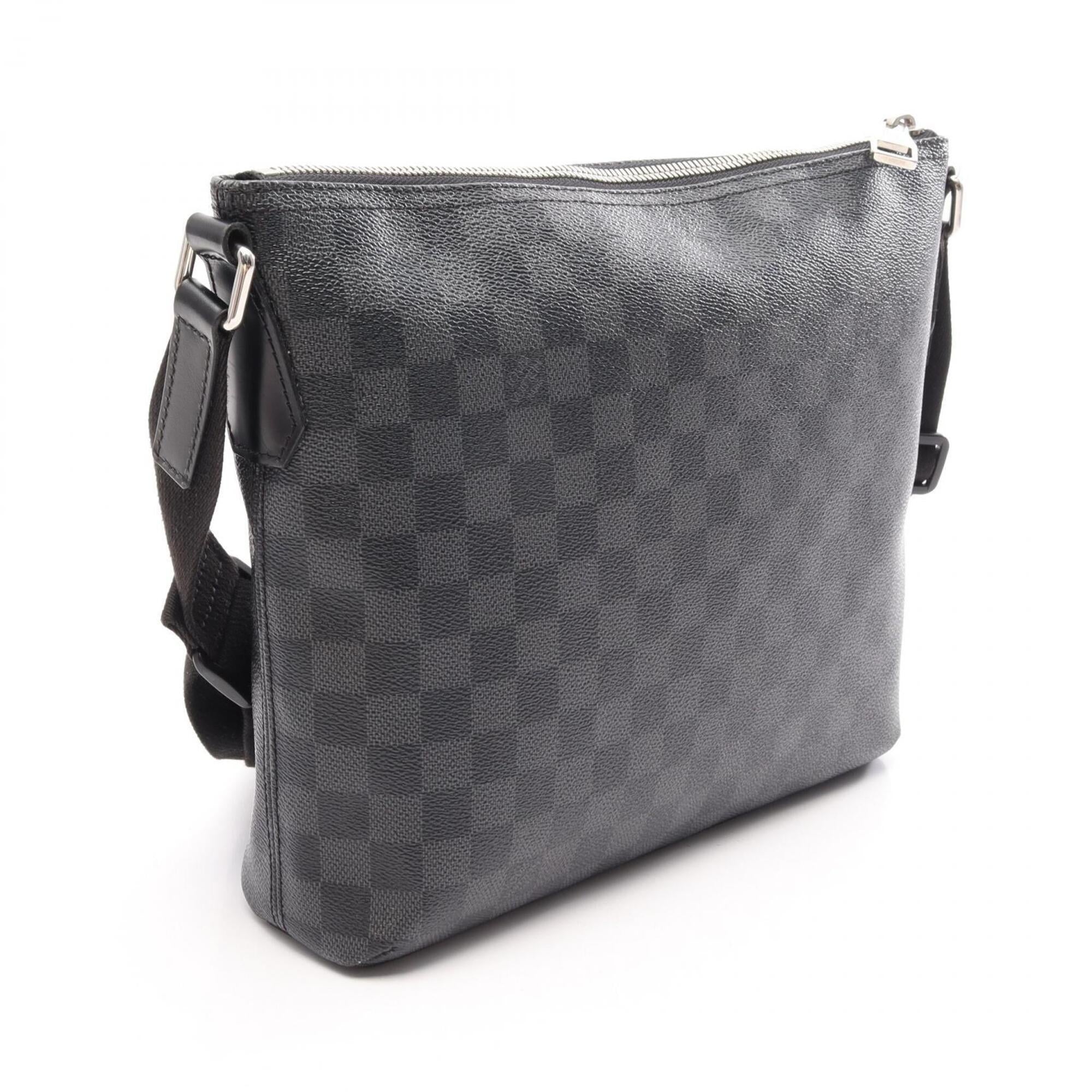 Louis Vuitton Black Coated Canvas Leather Handbag Shoulder Bag (Pre-Owned)